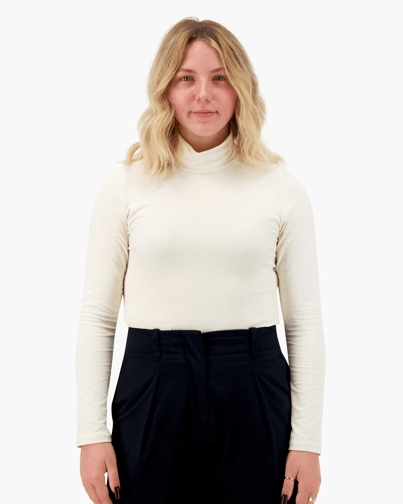 Organic Cotton Turtleneck in Natural - Image 1