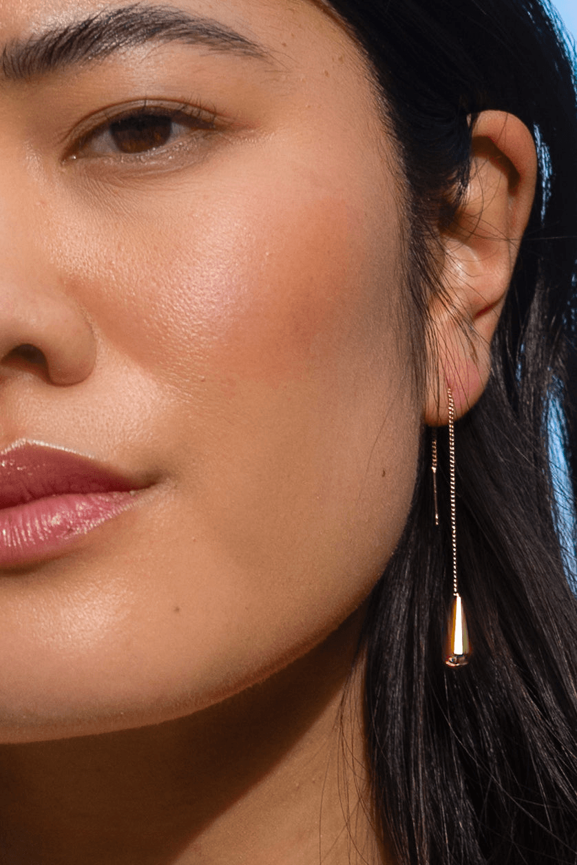 Tear Drop Thread Earring - Image 1