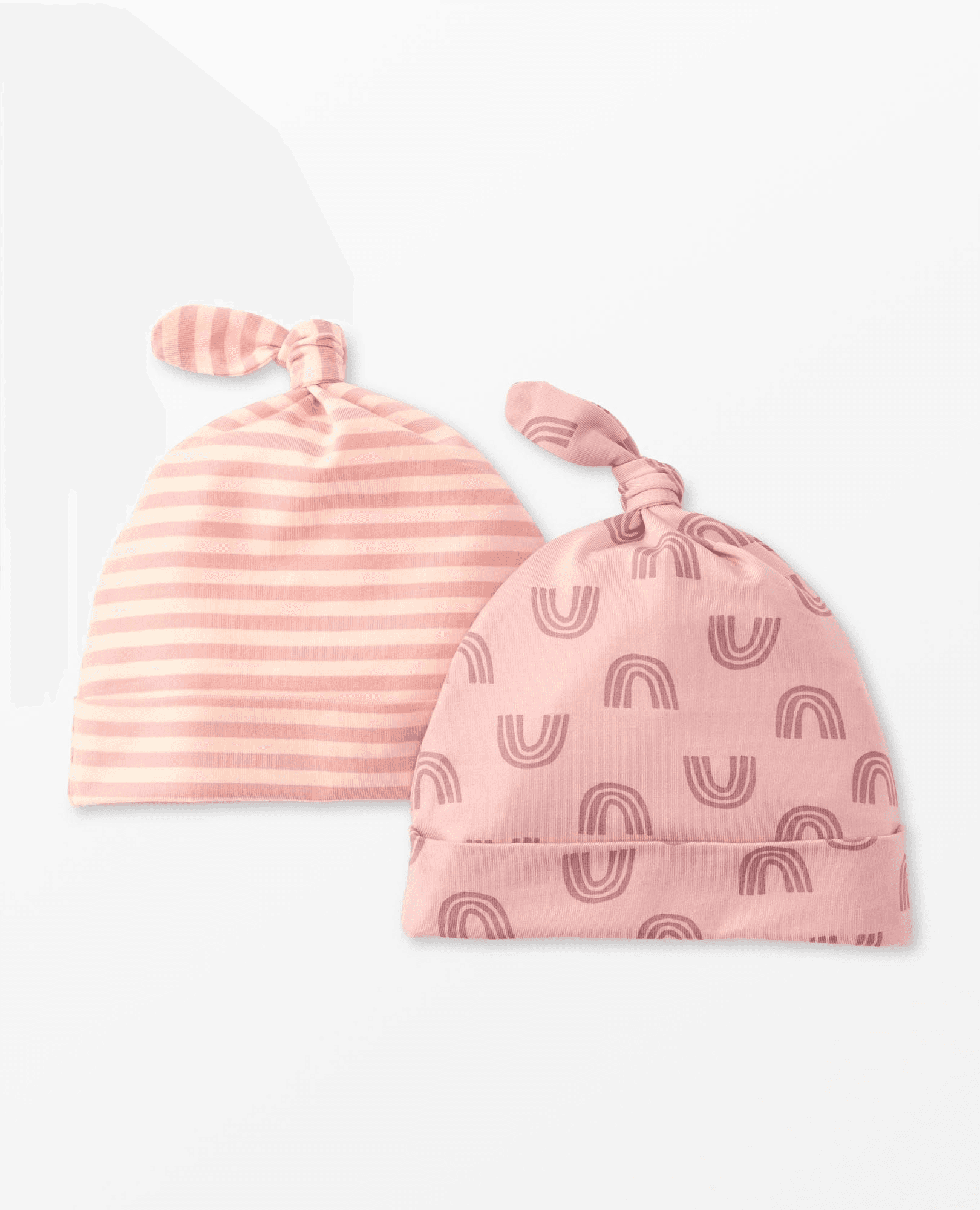 2-Piece Baby Layette Top Knot Beanie in HannaSoft™ - Image 1