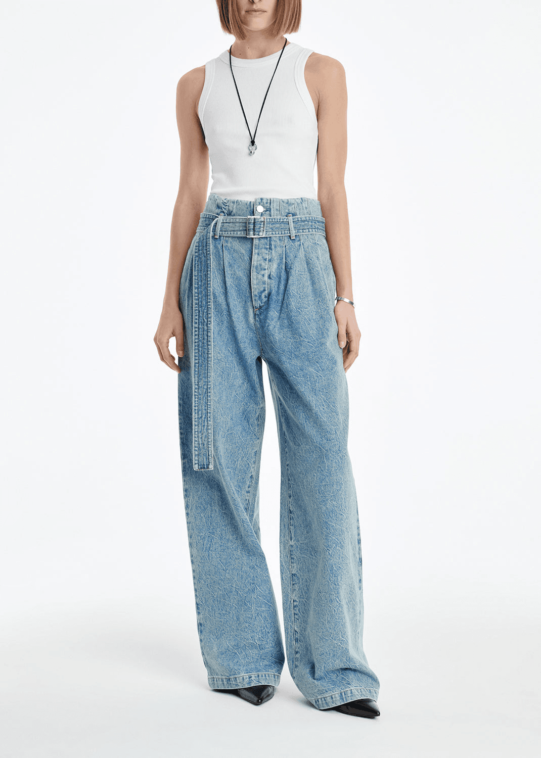 AGOLDE x MARIA MCMANUS Corset Wide Leg Jean (Weightless) - Image 1