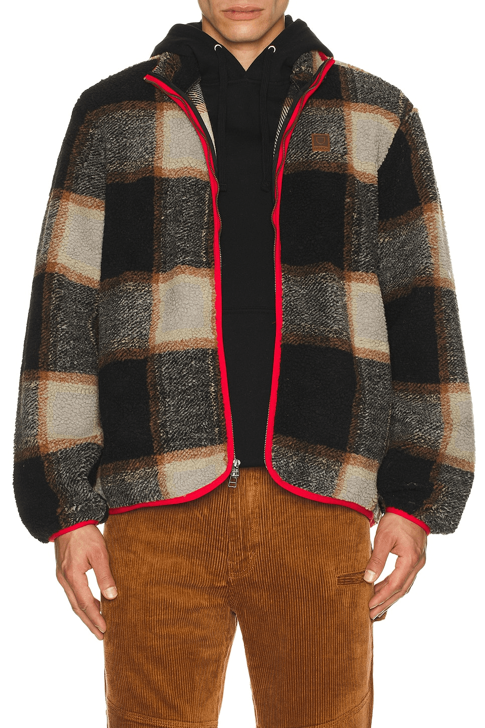Buffalo Plaid Sherpa Full Zip Jacket - Image 1