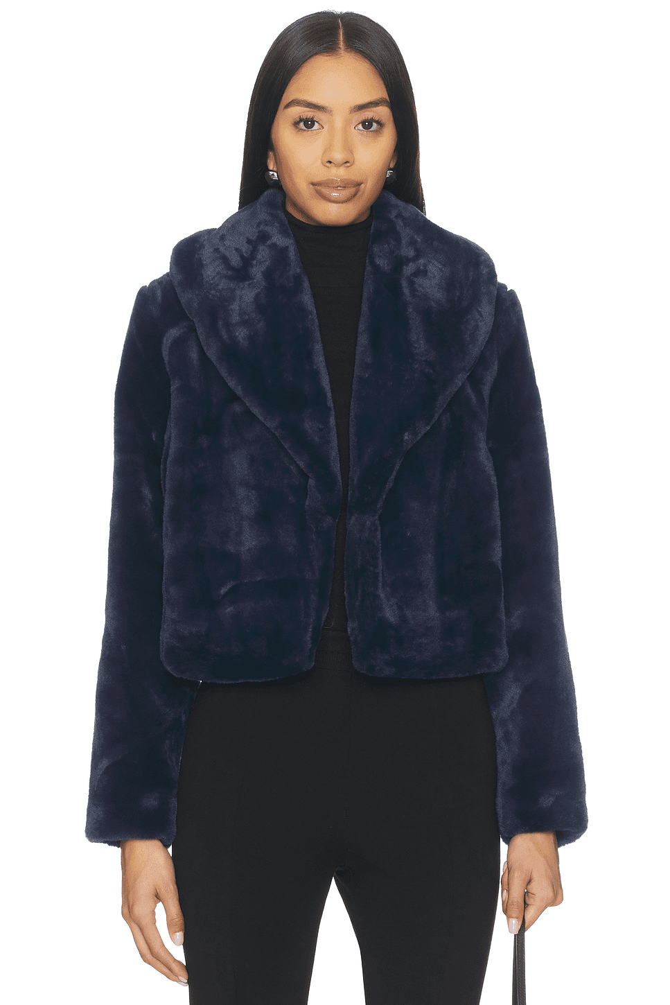 Cropped Faux Fur Coat - Image 1