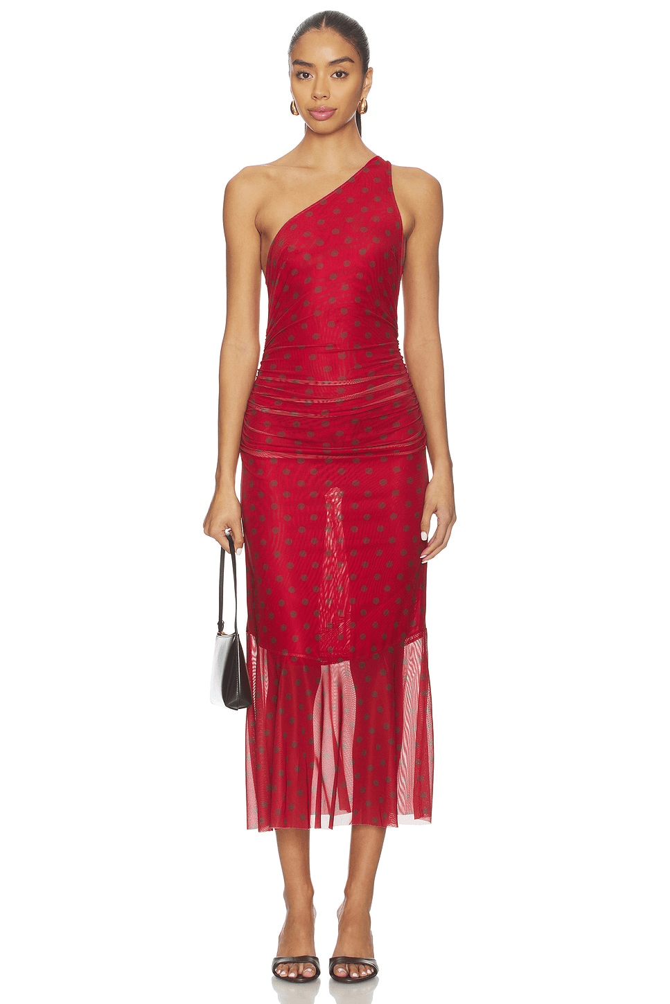 Polka Dot Asymmetric Dress - Image 1