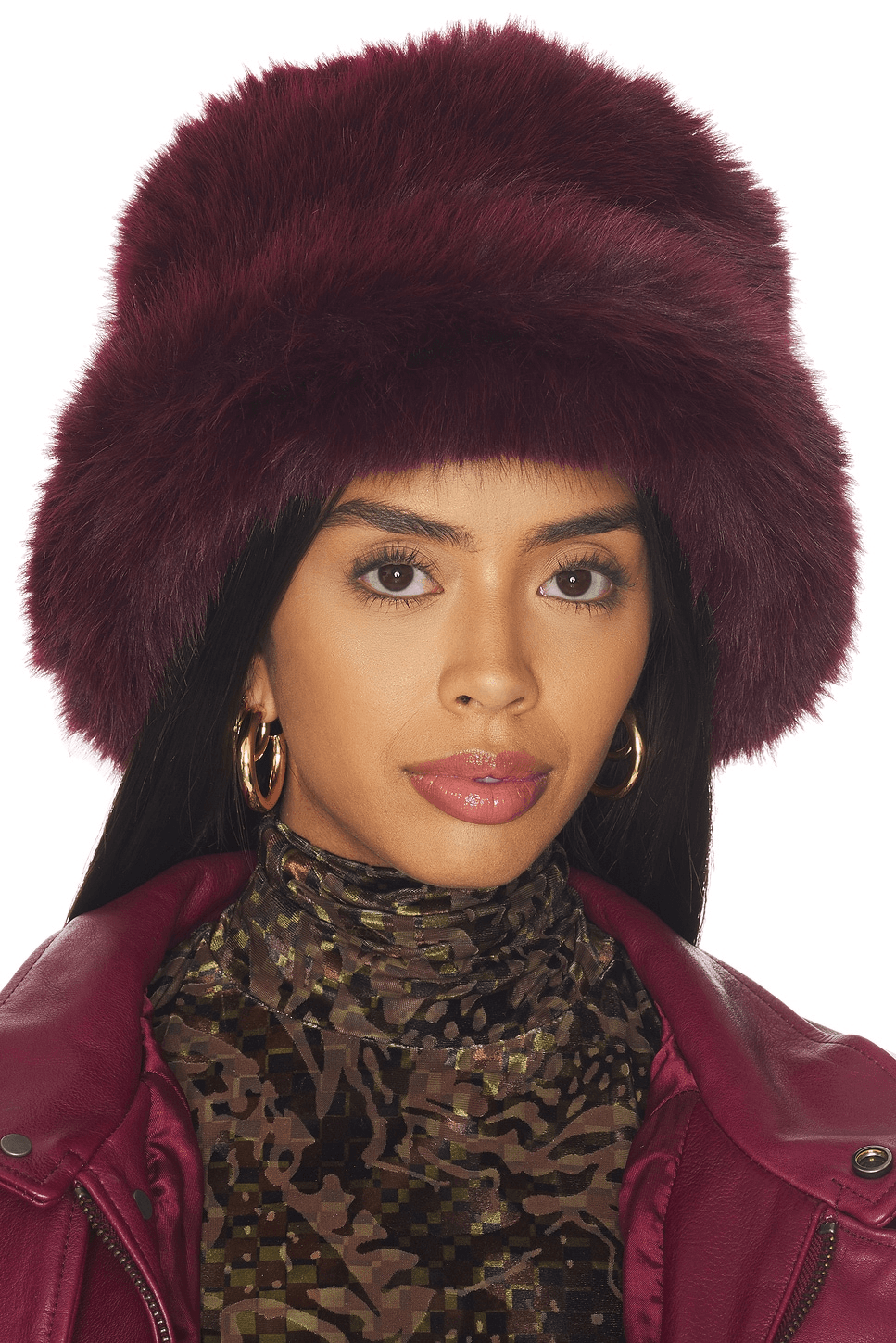 Oversized Faux Fur Bucket Hat - Image 1