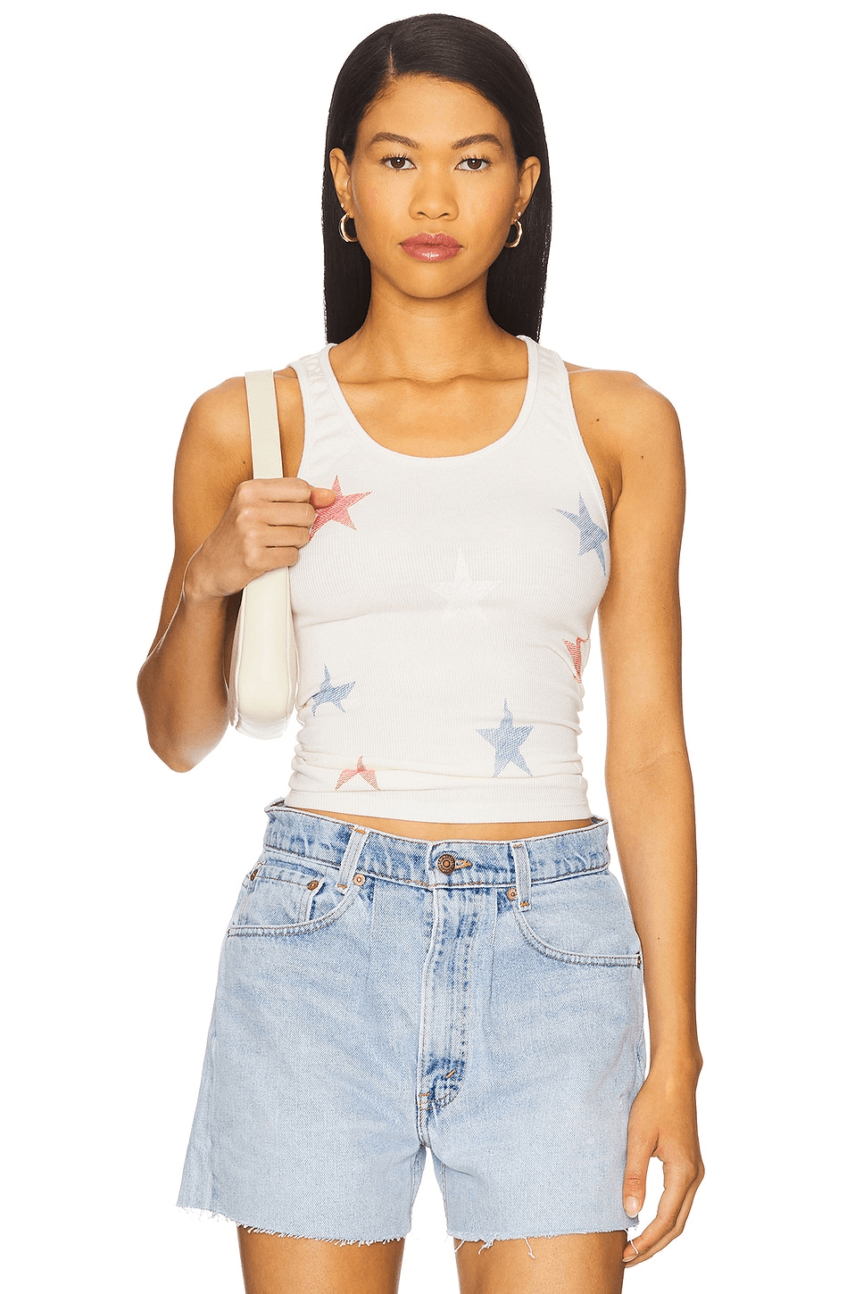 Esmerelda Mini Stripe Stars Basic Fitted Tank - Image 1