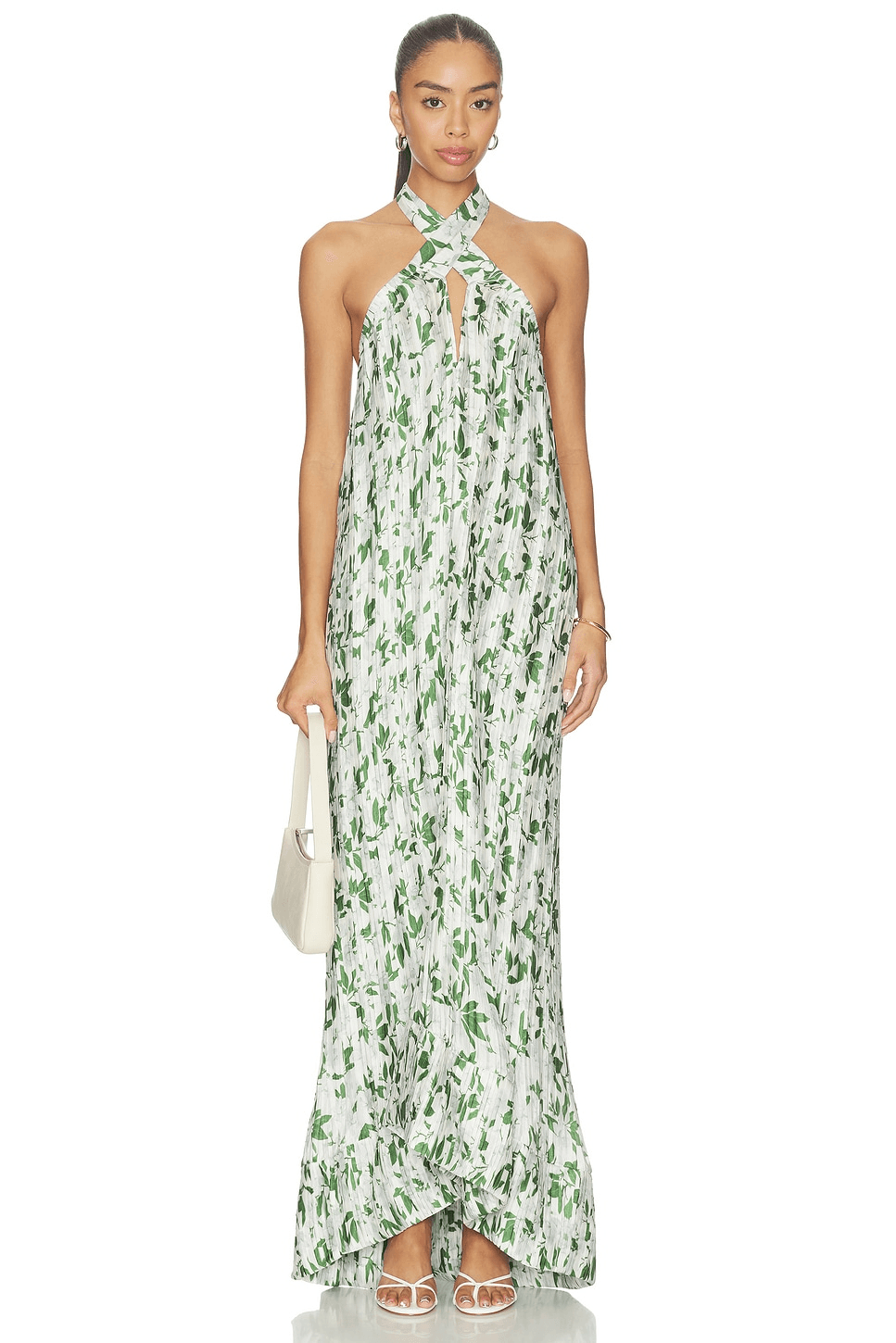 Cross Front Plisse Gown - Image 1