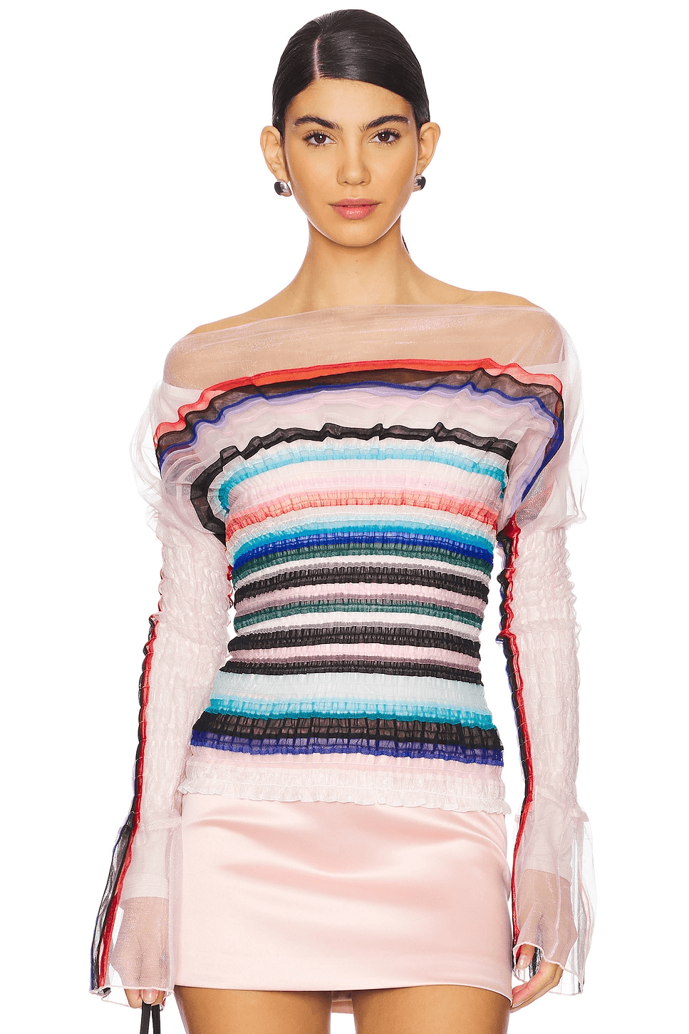 Striped Smocked Top - Image 1