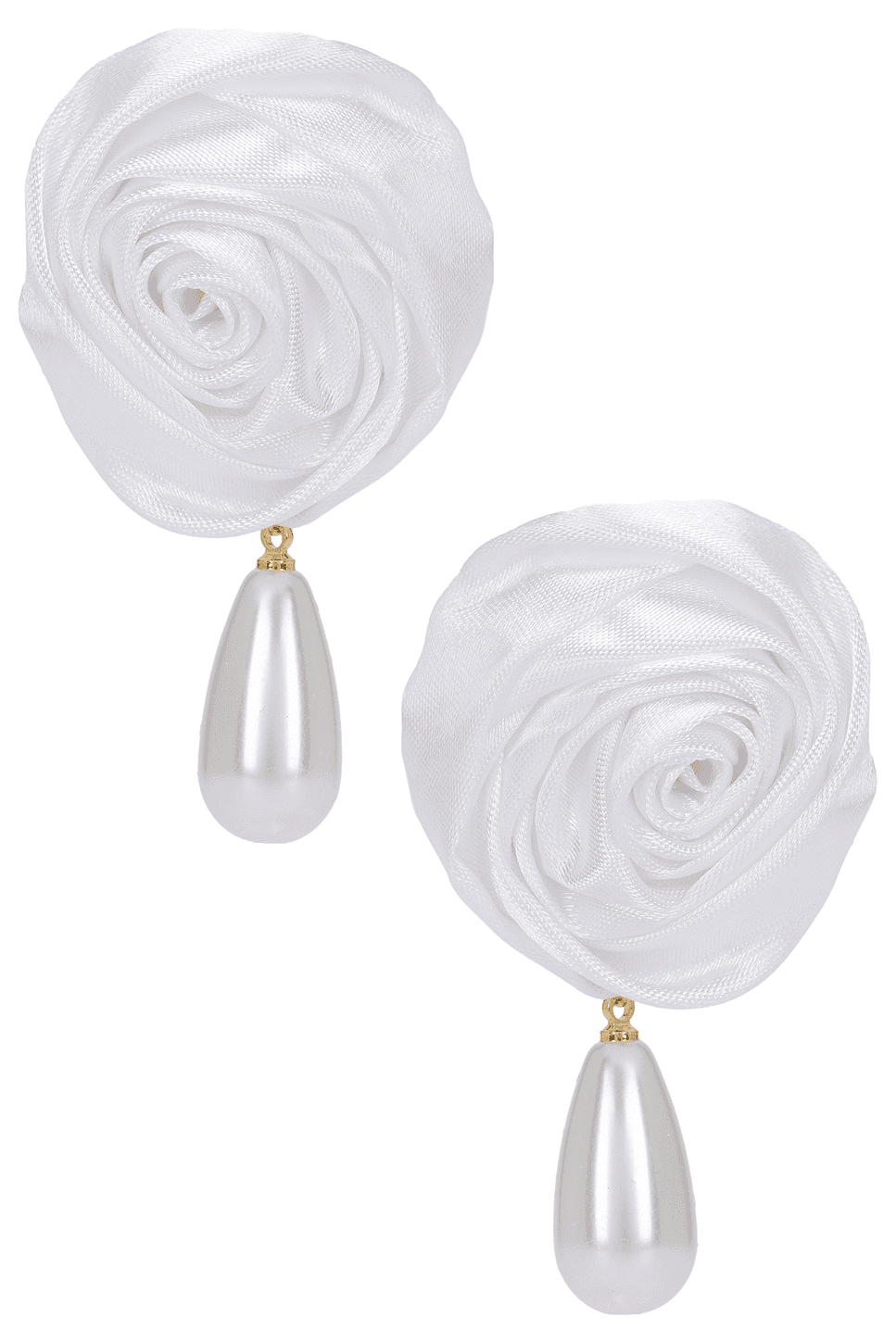 Rosette Pearl Drop Earrings - Image 1