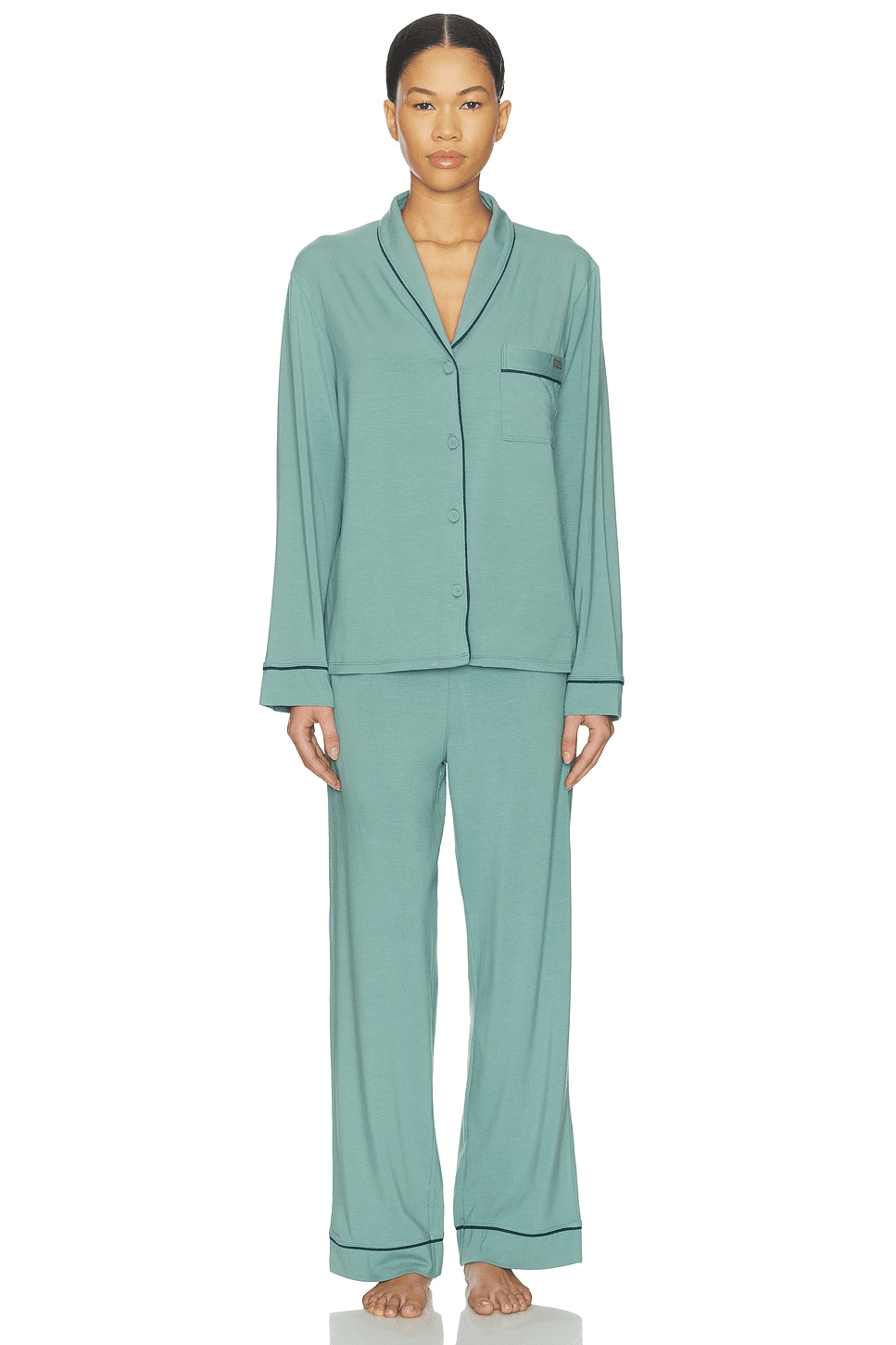 Slumberknit Button Down Pant Set - Image 1