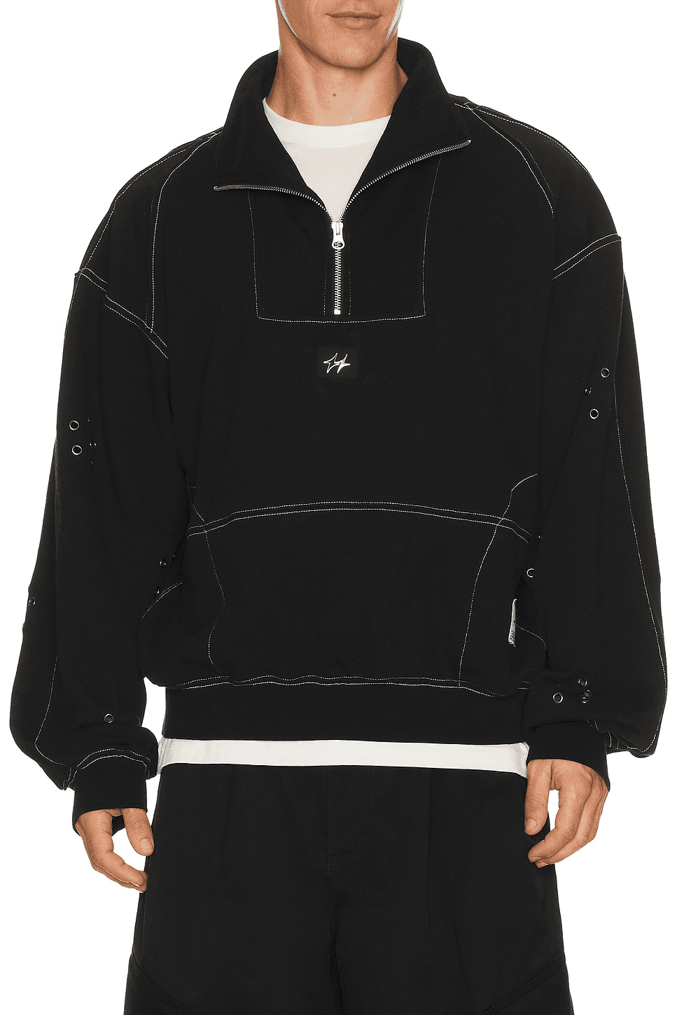 UPRS Floral Eyelet Half Zip - Image 1