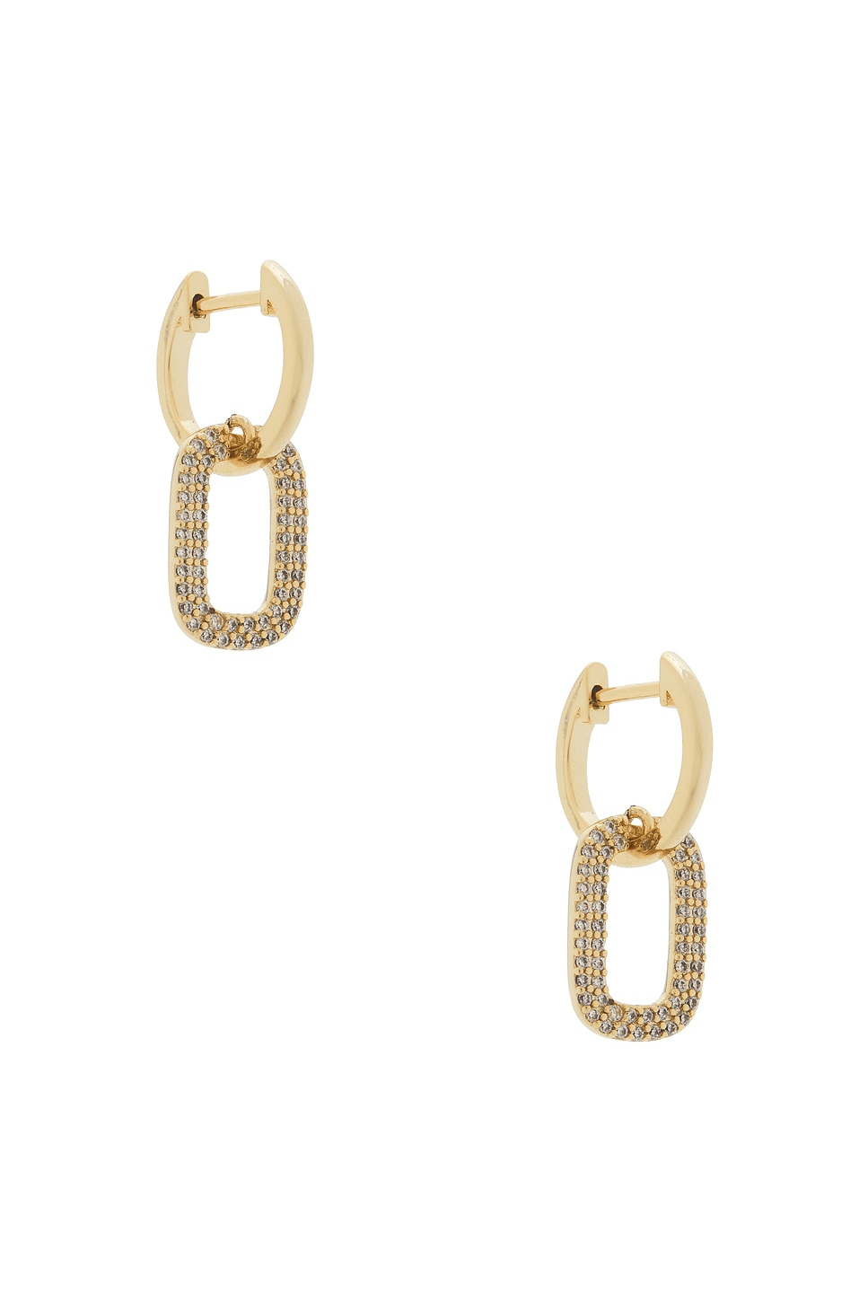 Double Cz Row Link Drop Earring - Image 1