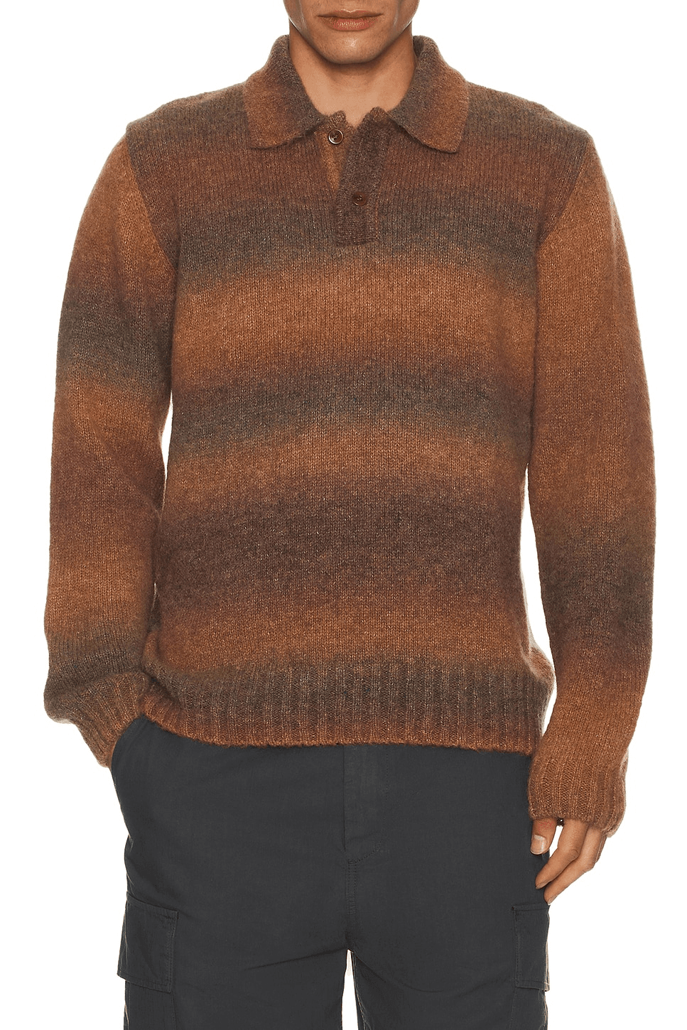 Alpaca Long Sleeve Knit Polo - Image 1