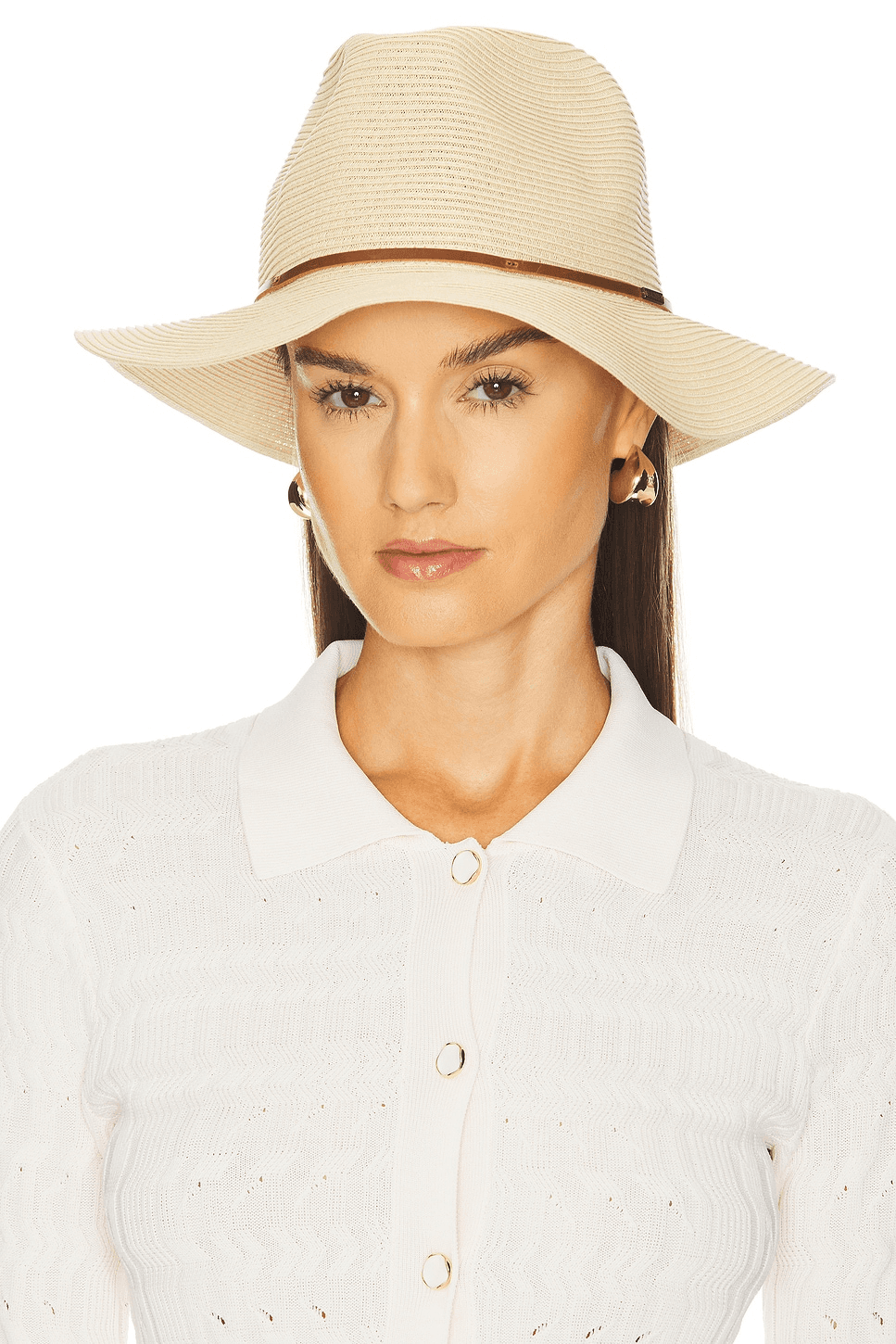 Wesley Straw Packable Fedora - Image 1
