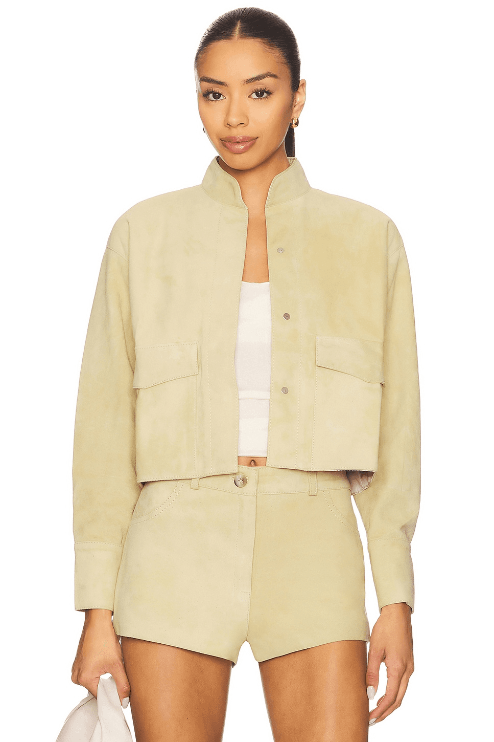x REVOLVE Cropped Suede Jacket - Image 1