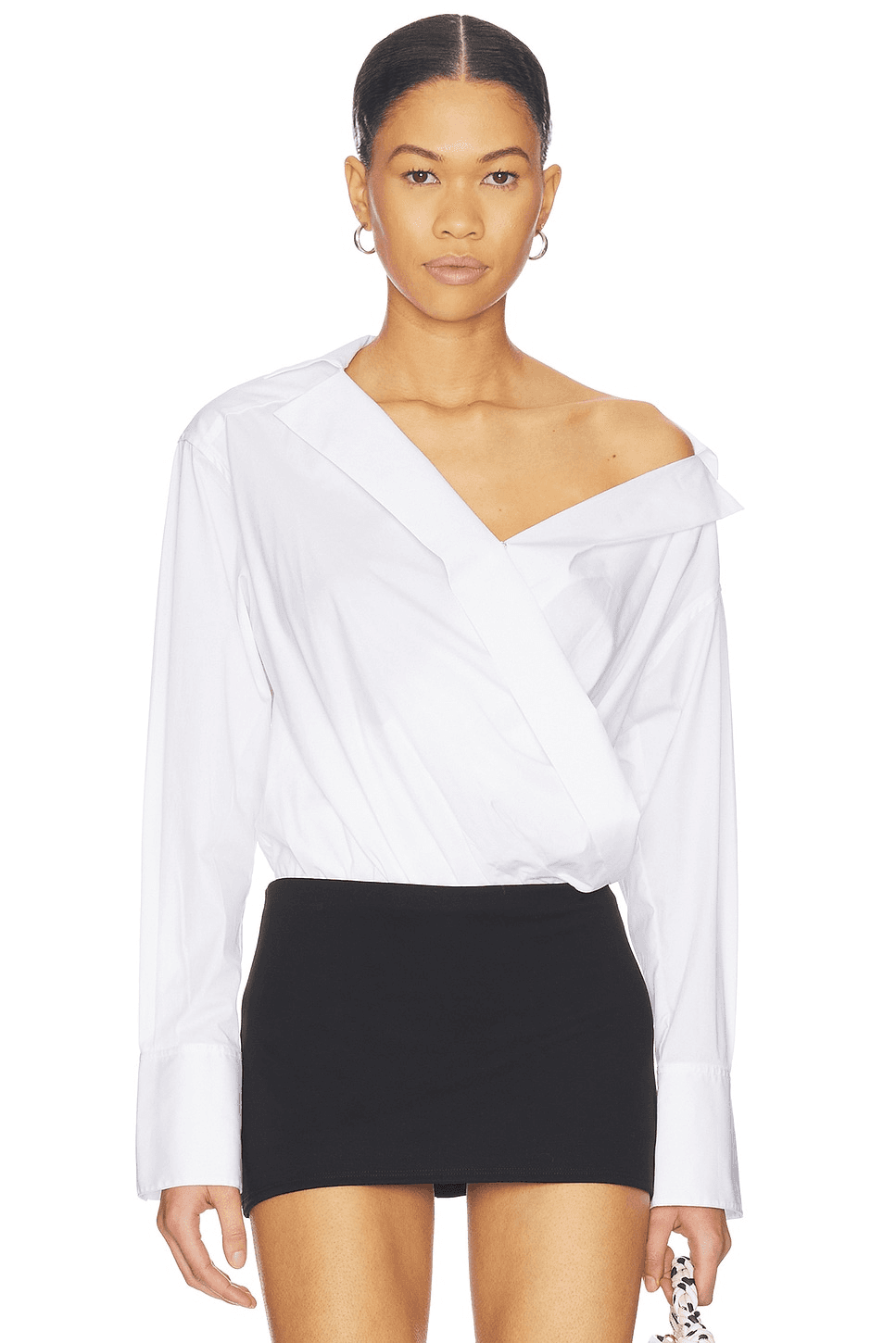 Off-shoulder Poplin Bodysuit - Image 1