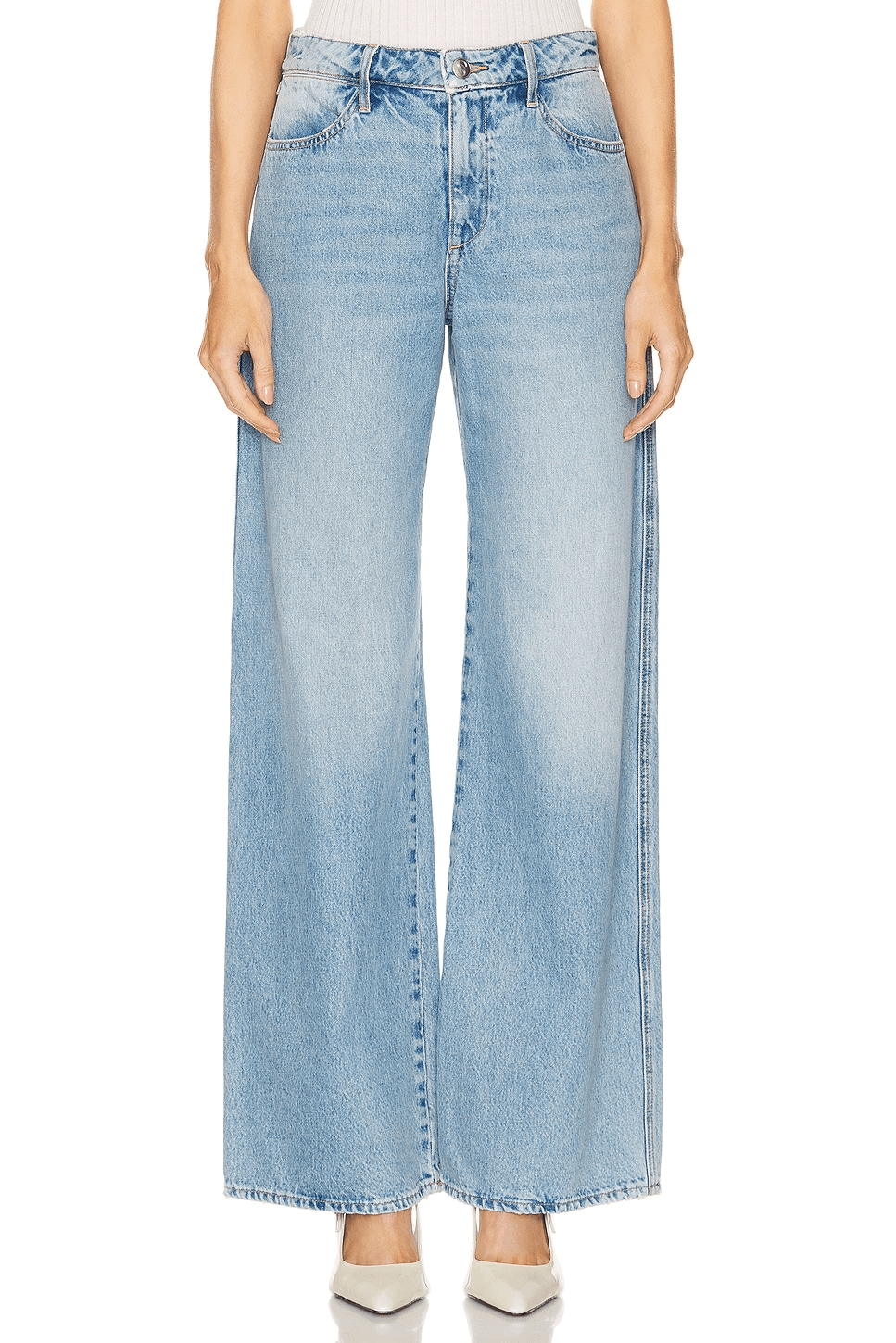 Mid Rise Wide Leg Jeans - Image 1