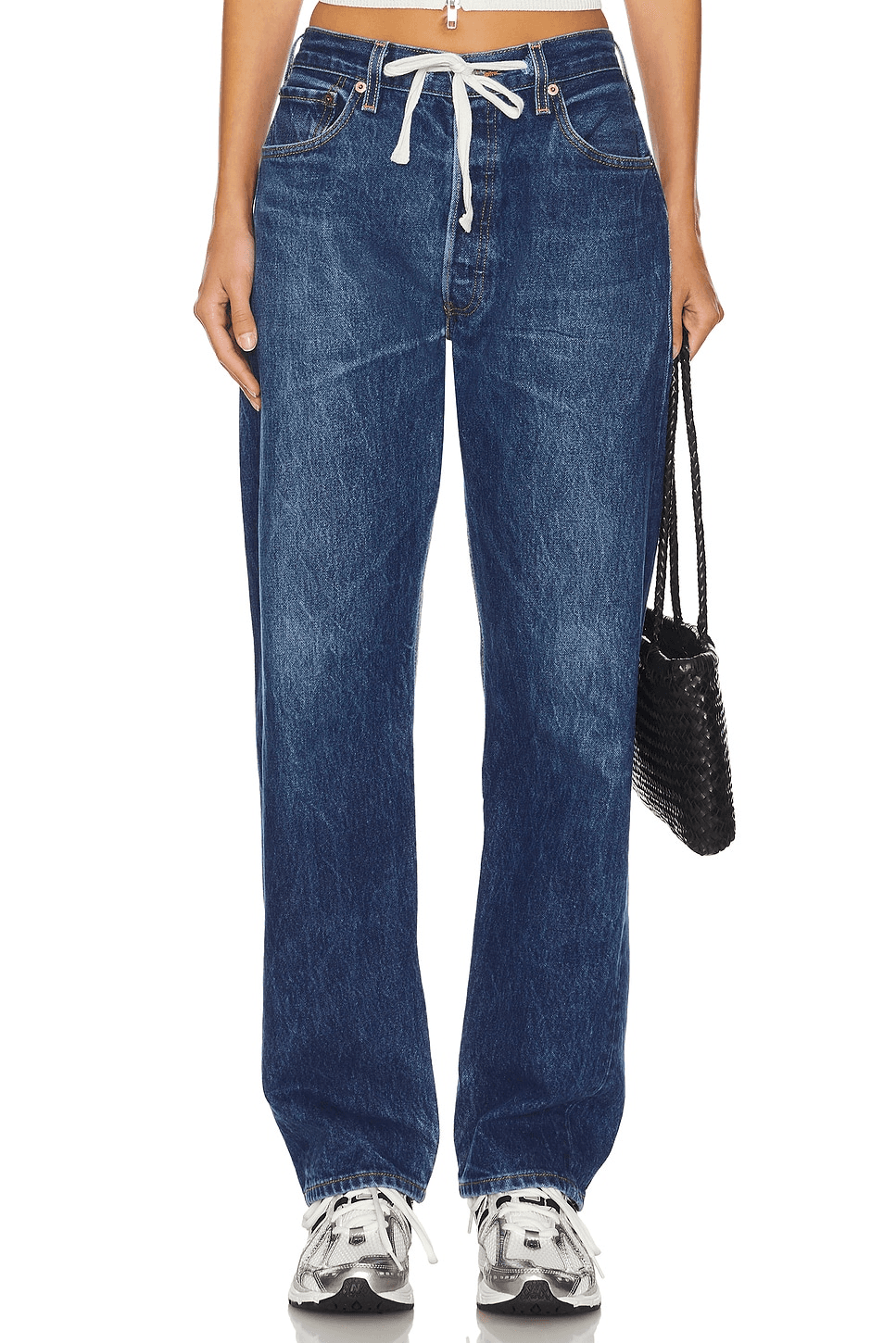 Vintage Drawstring Wide Leg Jeans - Image 1