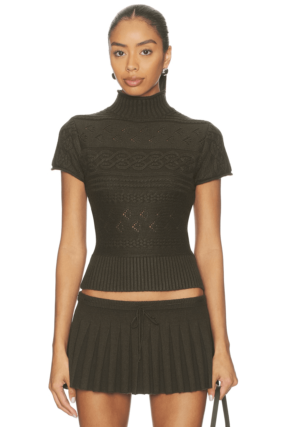 Cable Knit Turtleneck Top - Image 1