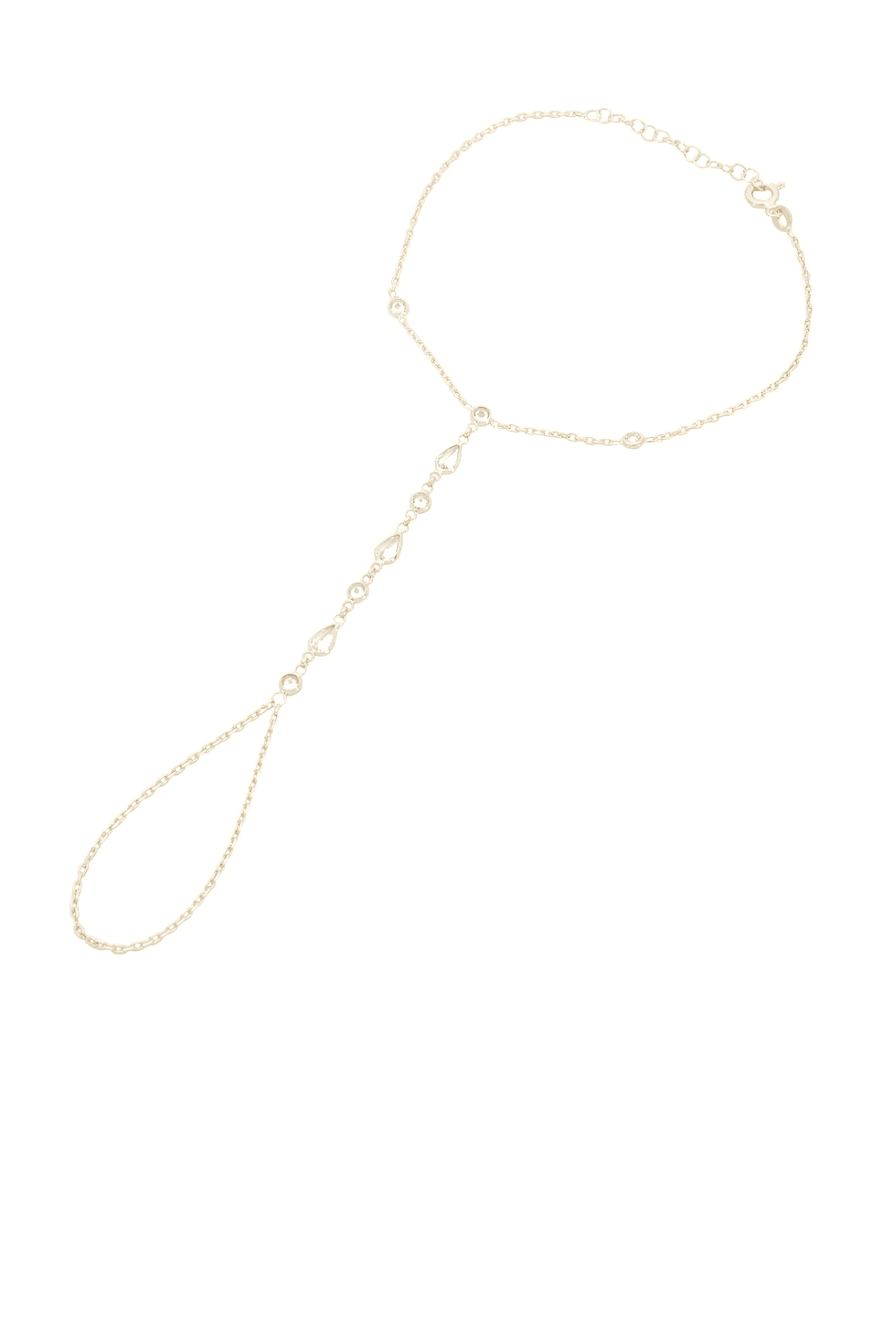 Cz Multi-shape Stone Hand Chain Bracelet - Image 1