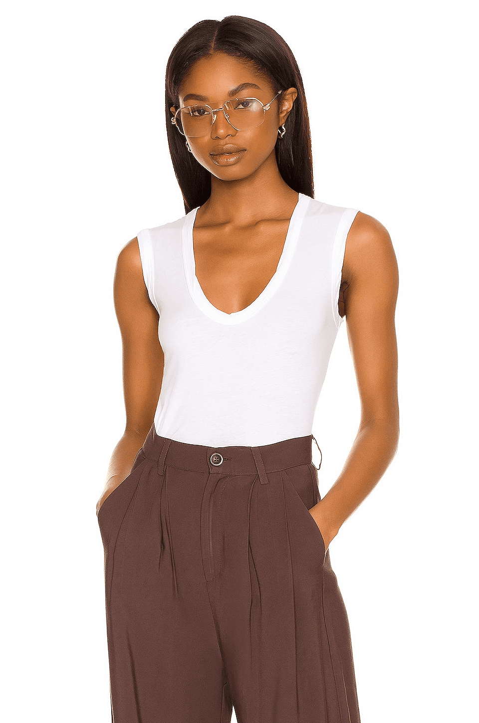 Estina Gauzy Whisper Scoop Neck Tank - Image 1