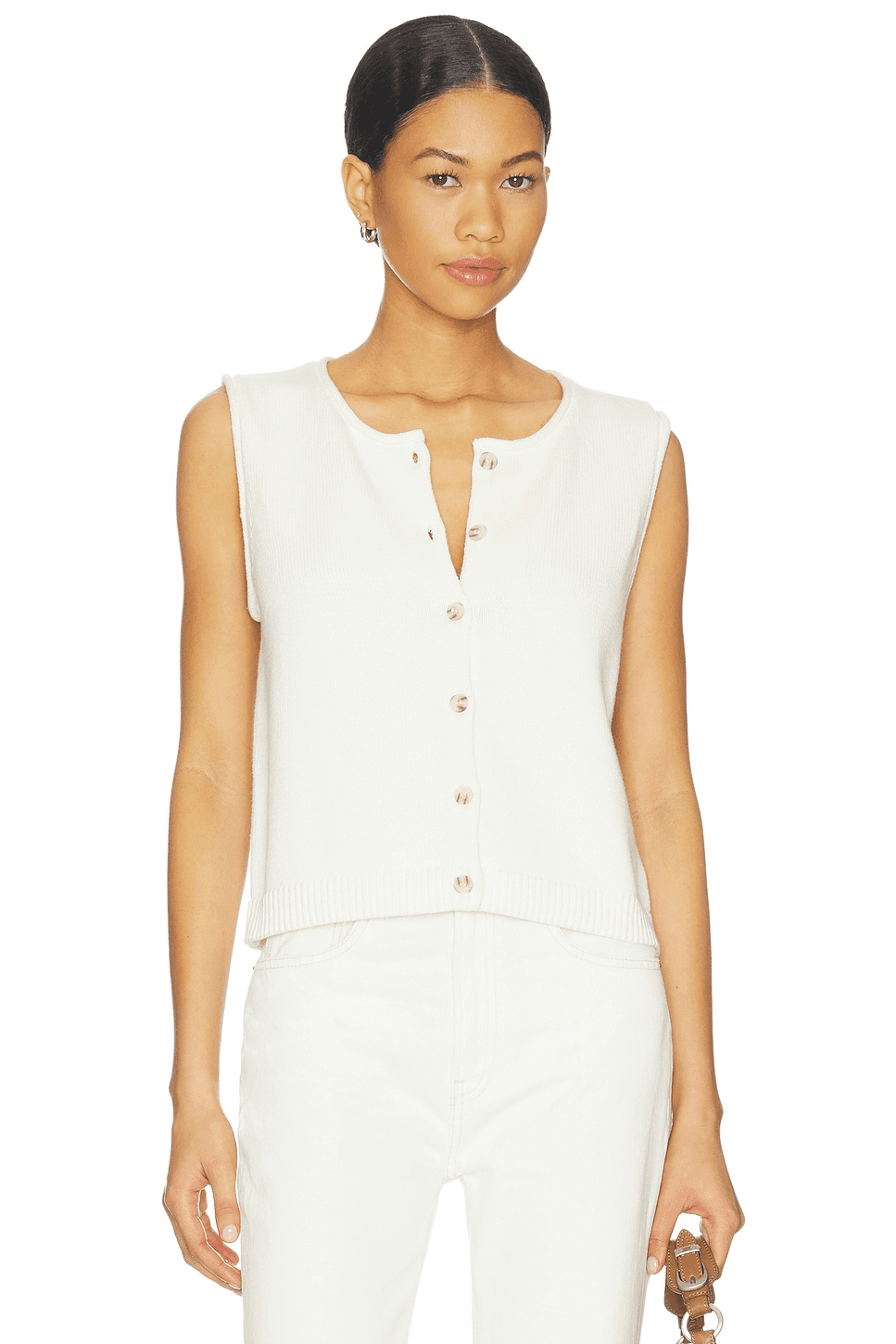 Marianna Rolled Edge Button Front Vest - Image 1