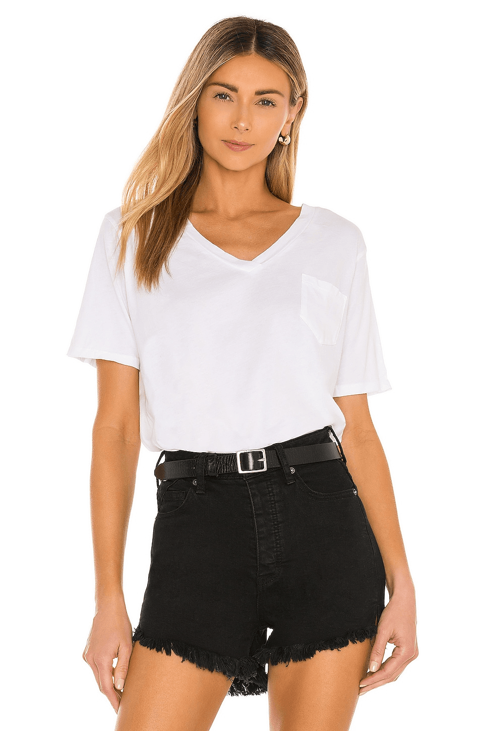 Light Weight Jersey V Neck Pocket Tee - Image 1