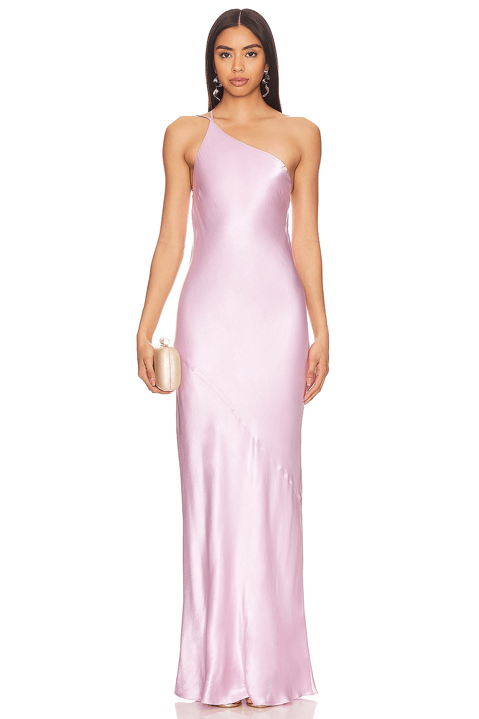 La Lune One Shoulder Cowl Back Maxi Dress - Image 1