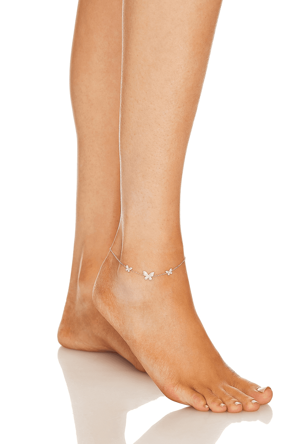 Pave Triple Butterfly Anklet - Image 1