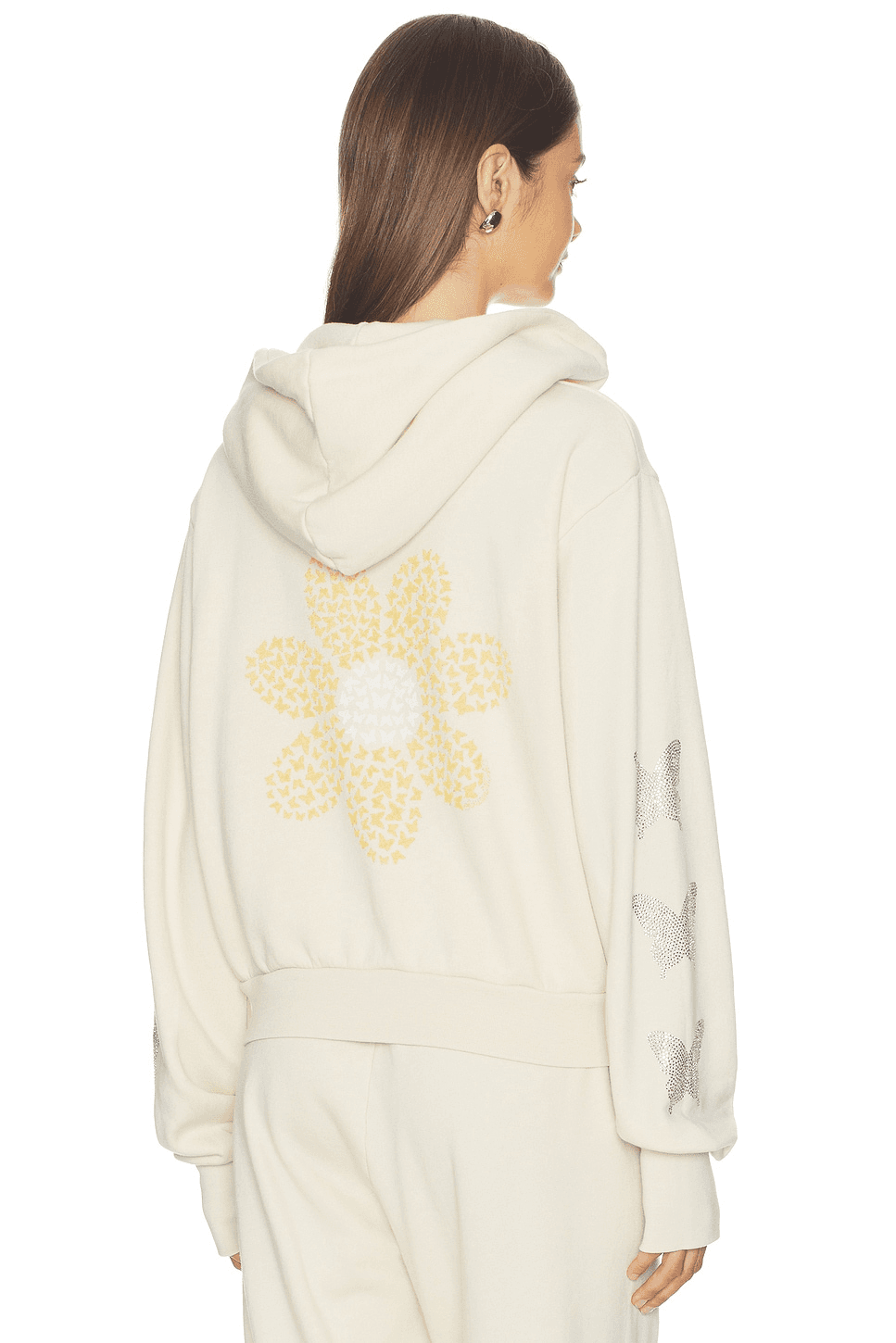 Butterfly Daisy Crop Zip Hoodie - Image 1
