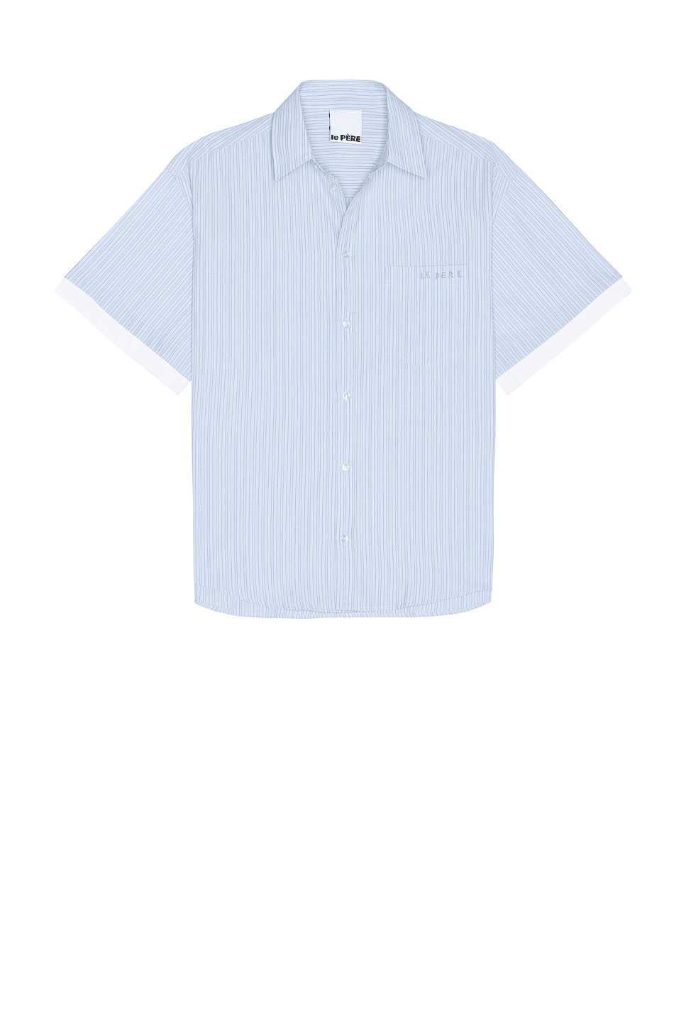 Double Short Sleeve Button Down Shirt in Blue - Image 1
