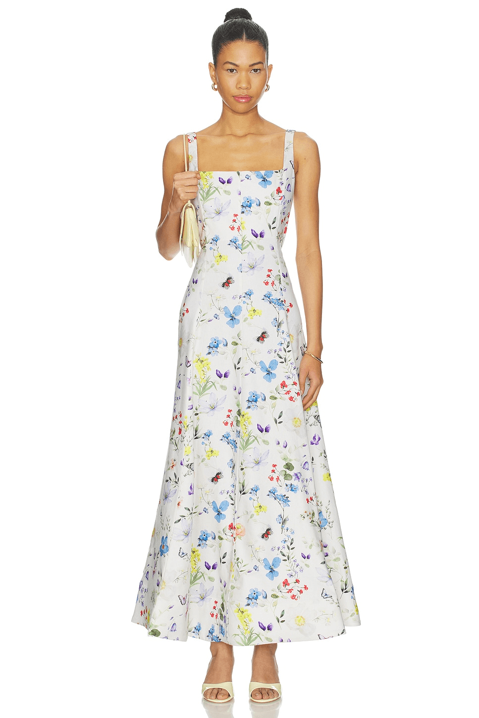 Polly Seamed Drop Waist Flared Ankle Length Dress - Image 1