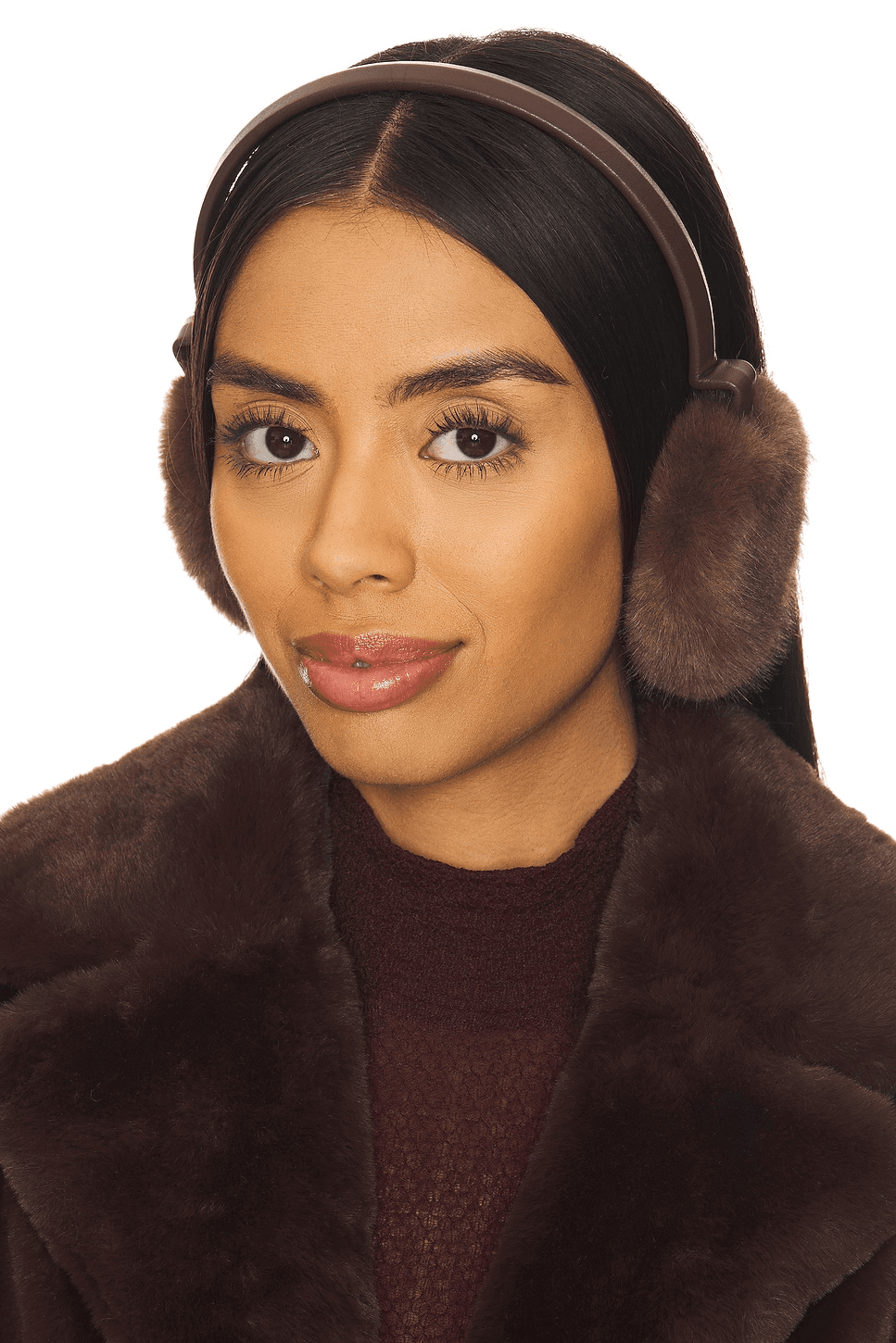 Faux Mink & Leather Earmuffs - Image 1