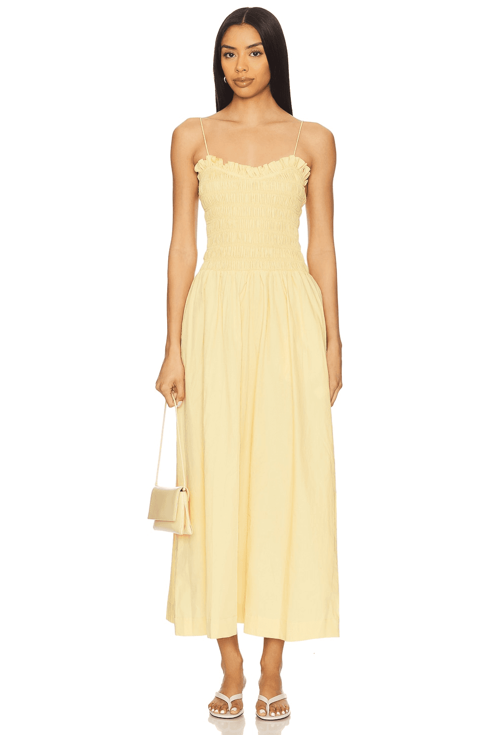 Ruffled Bodice Midi Dress - Image 1