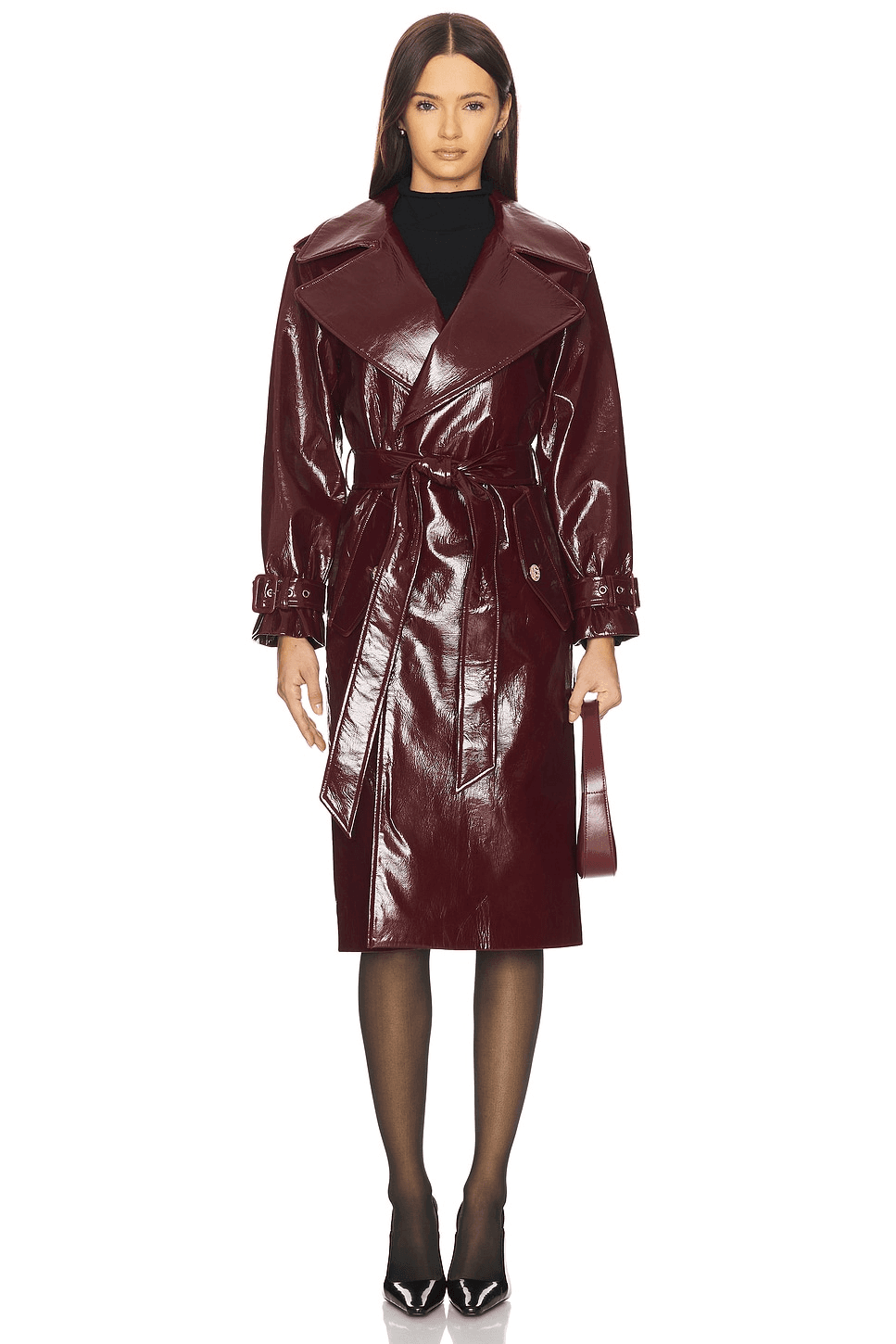 Nevada Faux Leather Trench Coat - Image 1