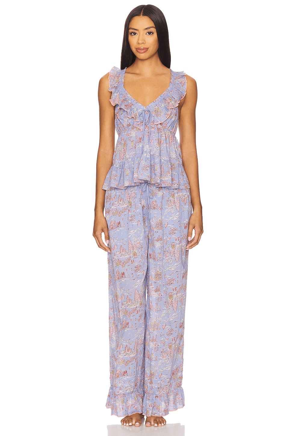 x Intimately Tangled Lights Printed Set In Cornflower Combo - Image 1