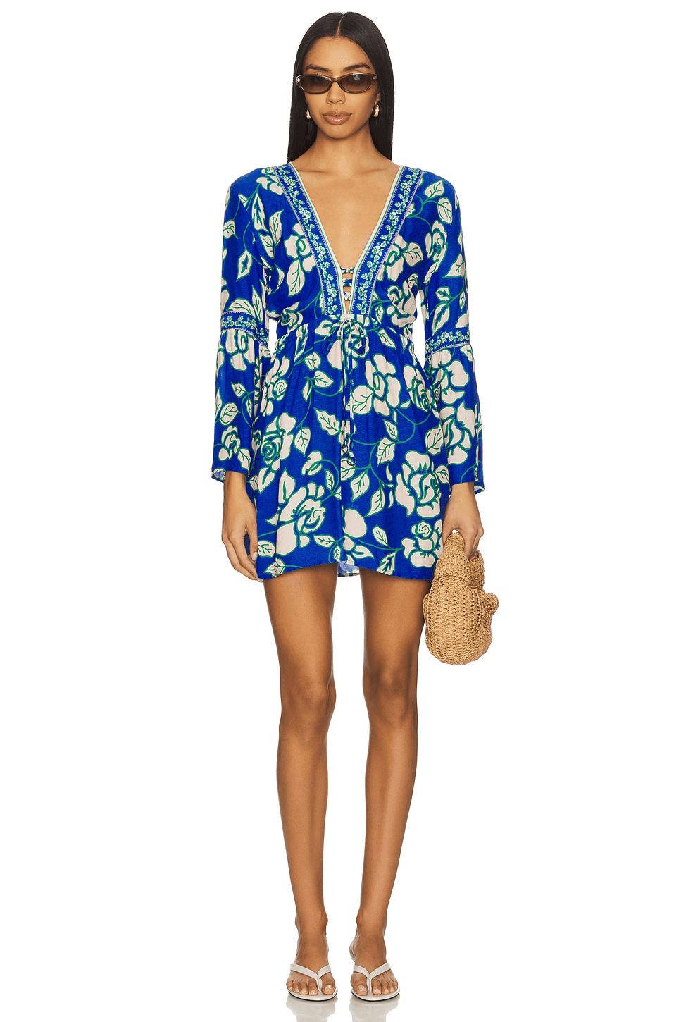 Cobalt Flora Agnes Mini Dress - Image 1