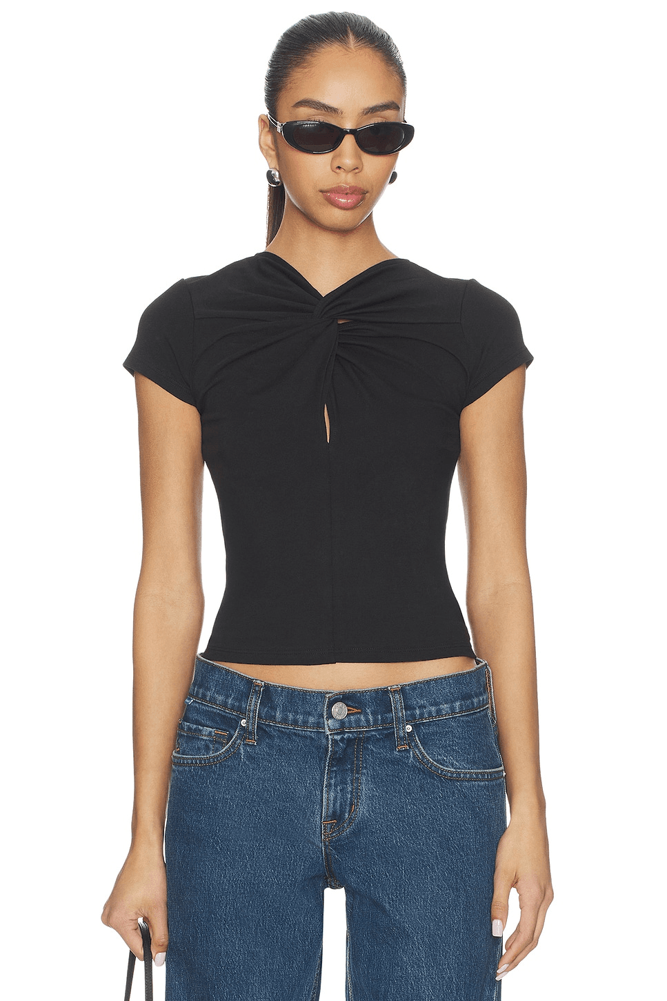 Keyhole Twist Short Sleeve Tee - Image 1