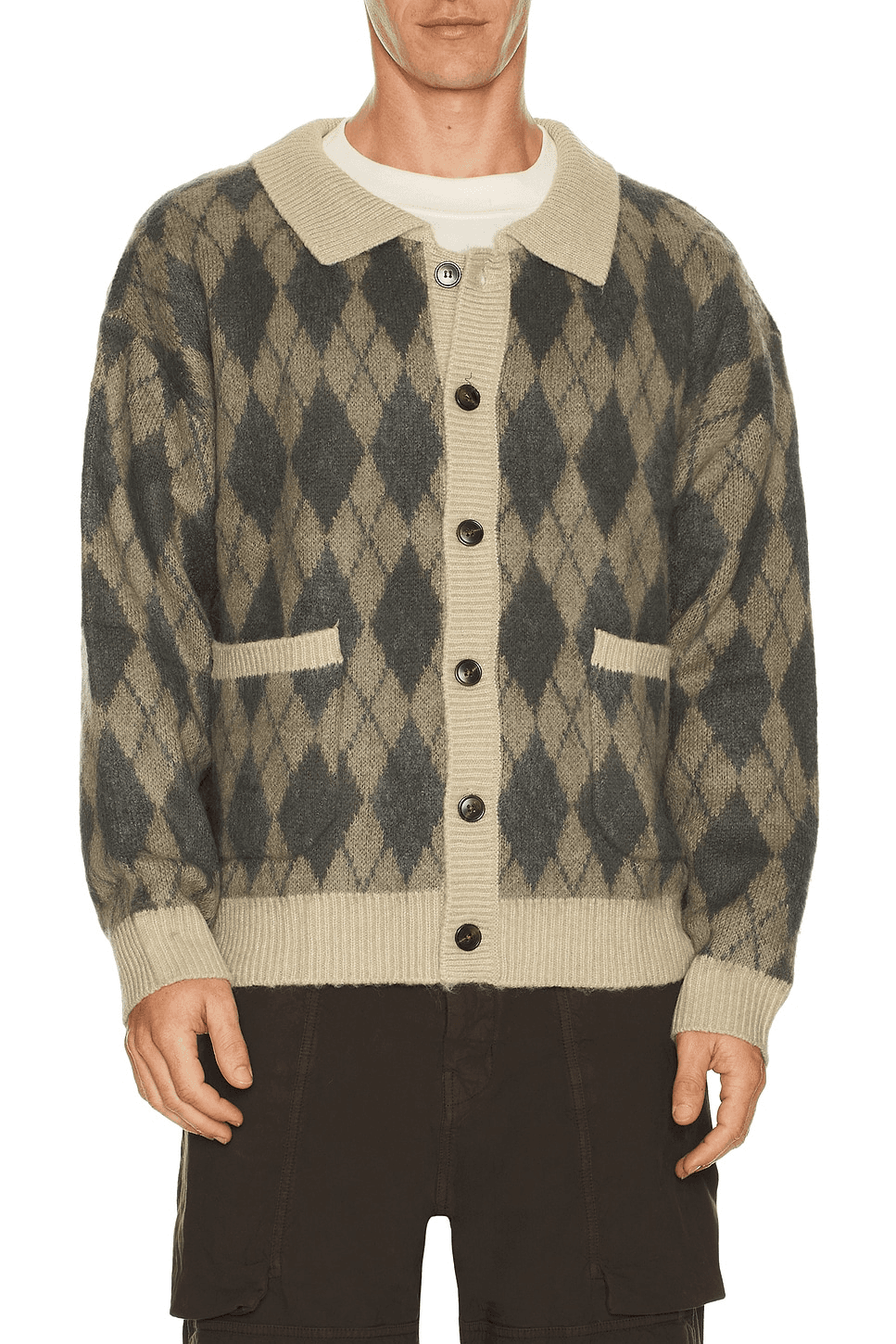 Wool Blend Argyle Sweater - Image 1
