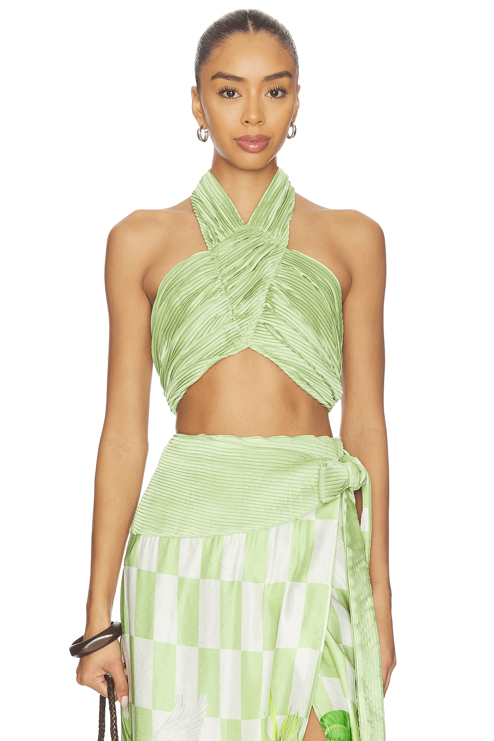 Plisse Halter Blouse - Image 1