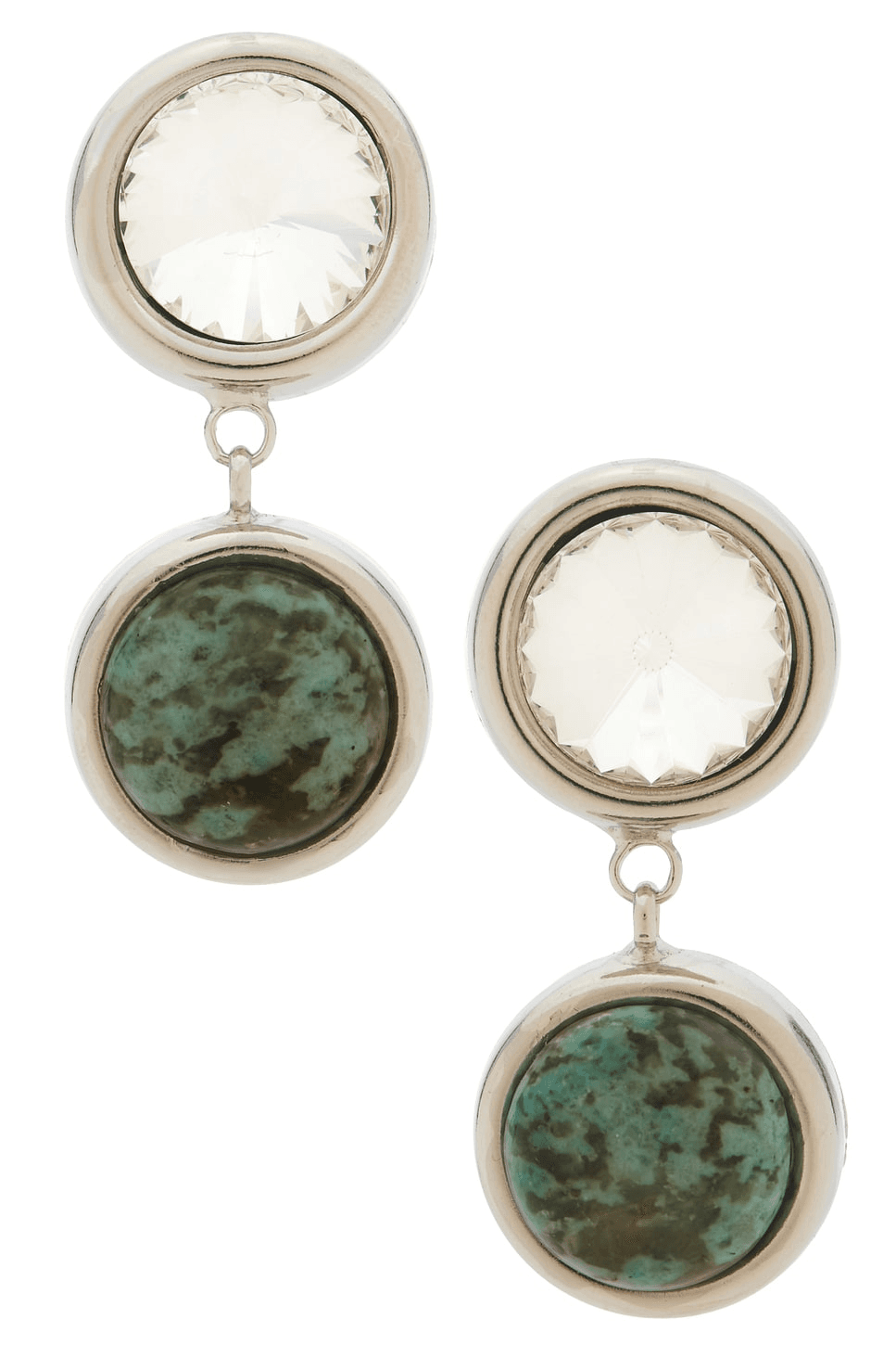 Clare Crystal And Stone Drop Earrings - Image 1