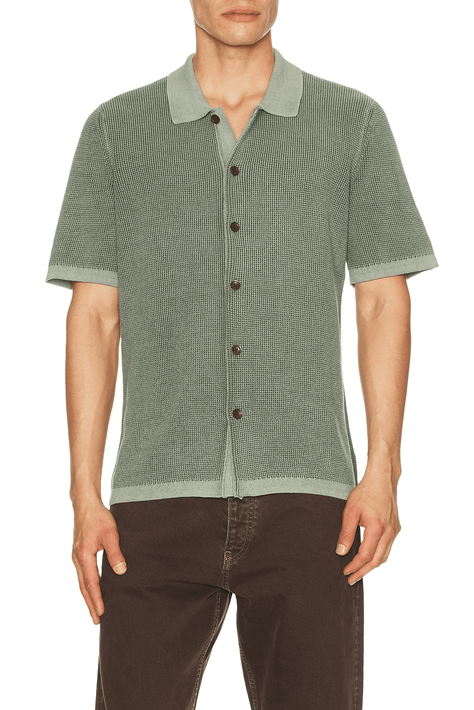 Short Sleeve Sunwashed Knitted Shirt - Image 1