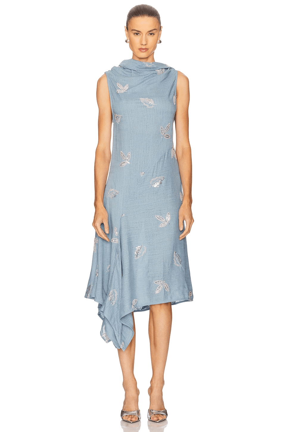 Linen Cowl Neck Dress - Image 1