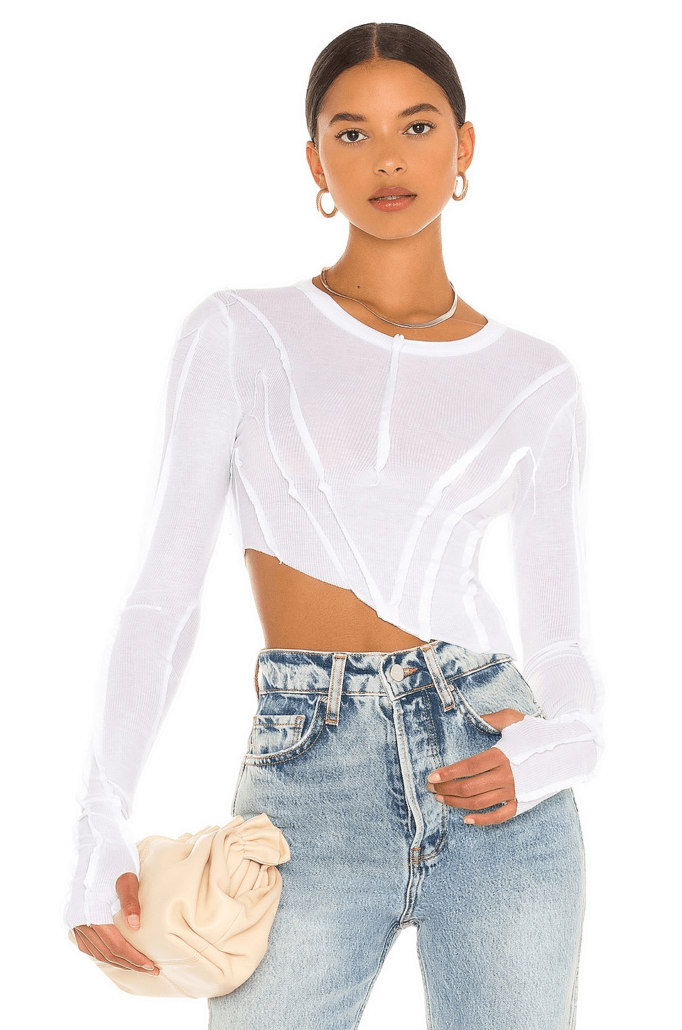 Asymmetric Baby Rib Tee - Image 1