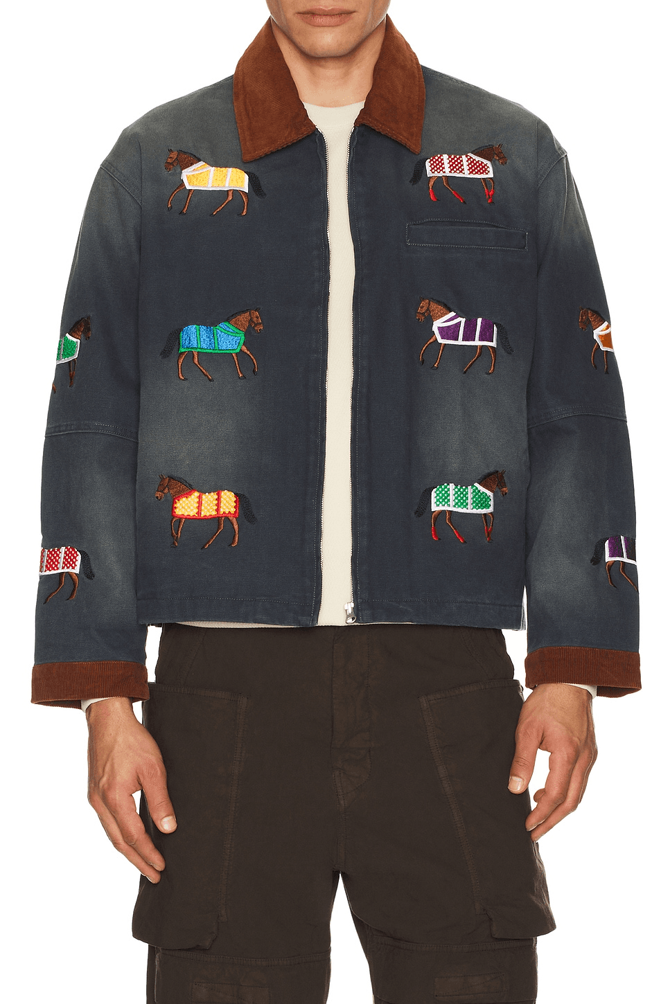 Lariat Horse Embroidered Work Jacket - Image 1