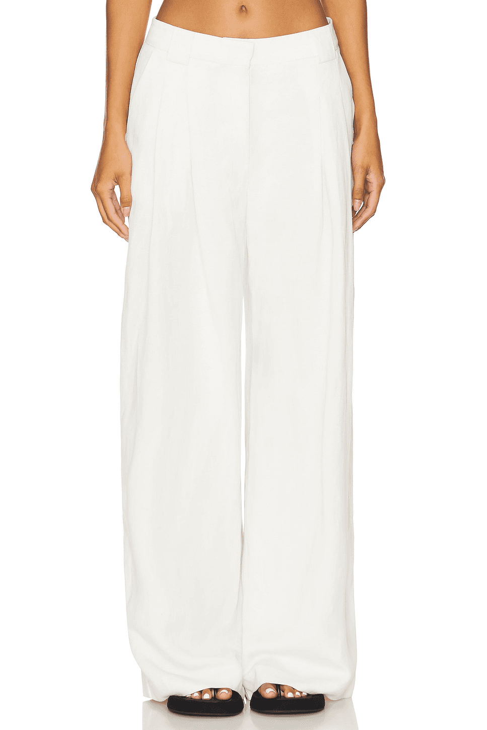 Wide Leg Pleat Pants - Image 1