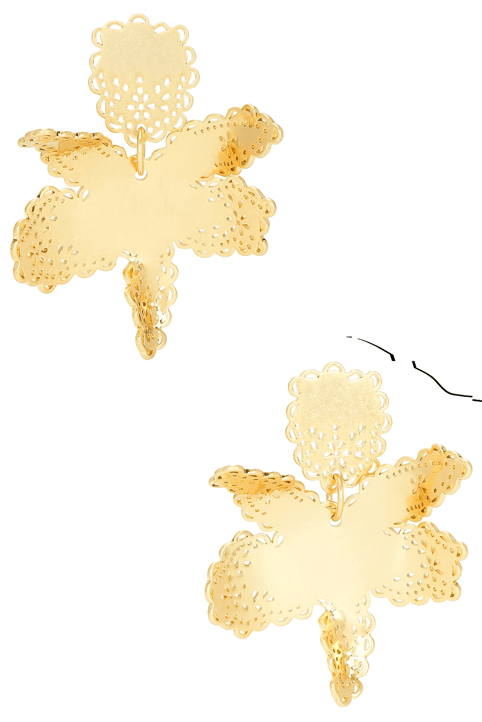 Lace Metal Paper Lily Earrings - Image 1