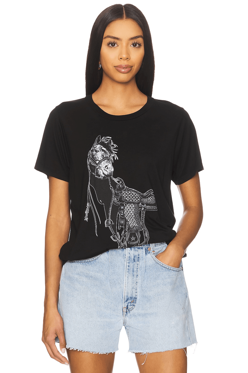 Black Horse Boyfriend Tee - Image 1