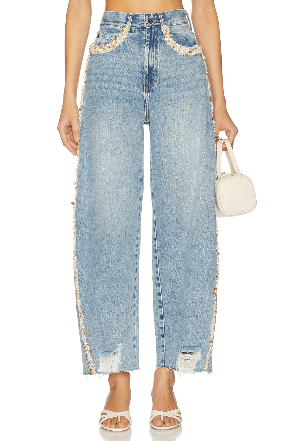 x Camila Coelho Beaded Denim Pant - Image 1