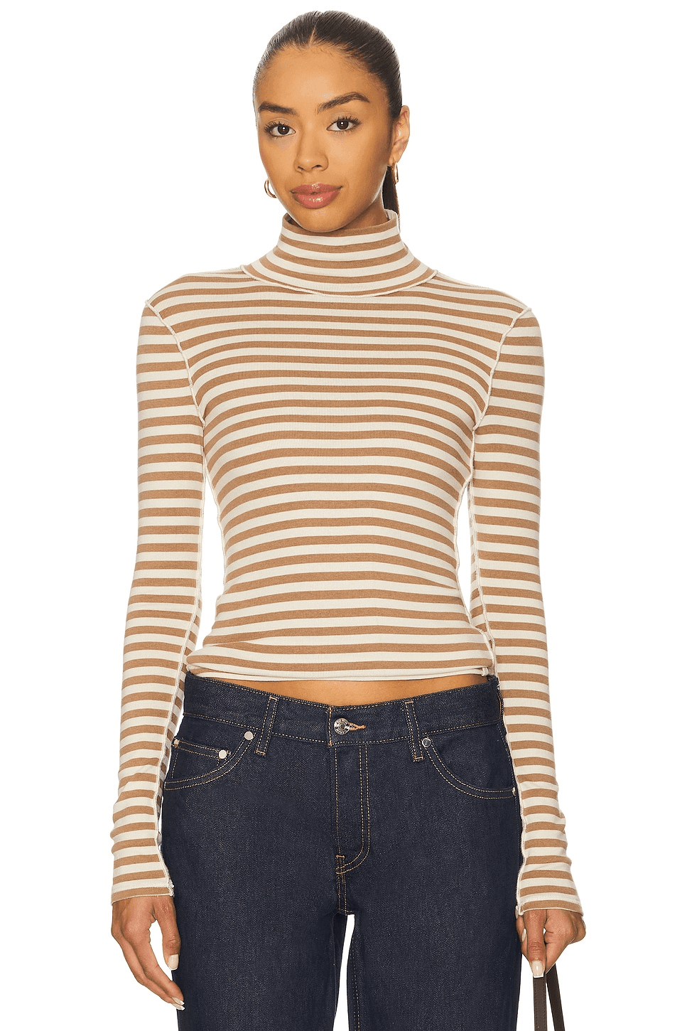 x We The Free Good Good Turtle Stripe Top In Otter & Tea - Image 1