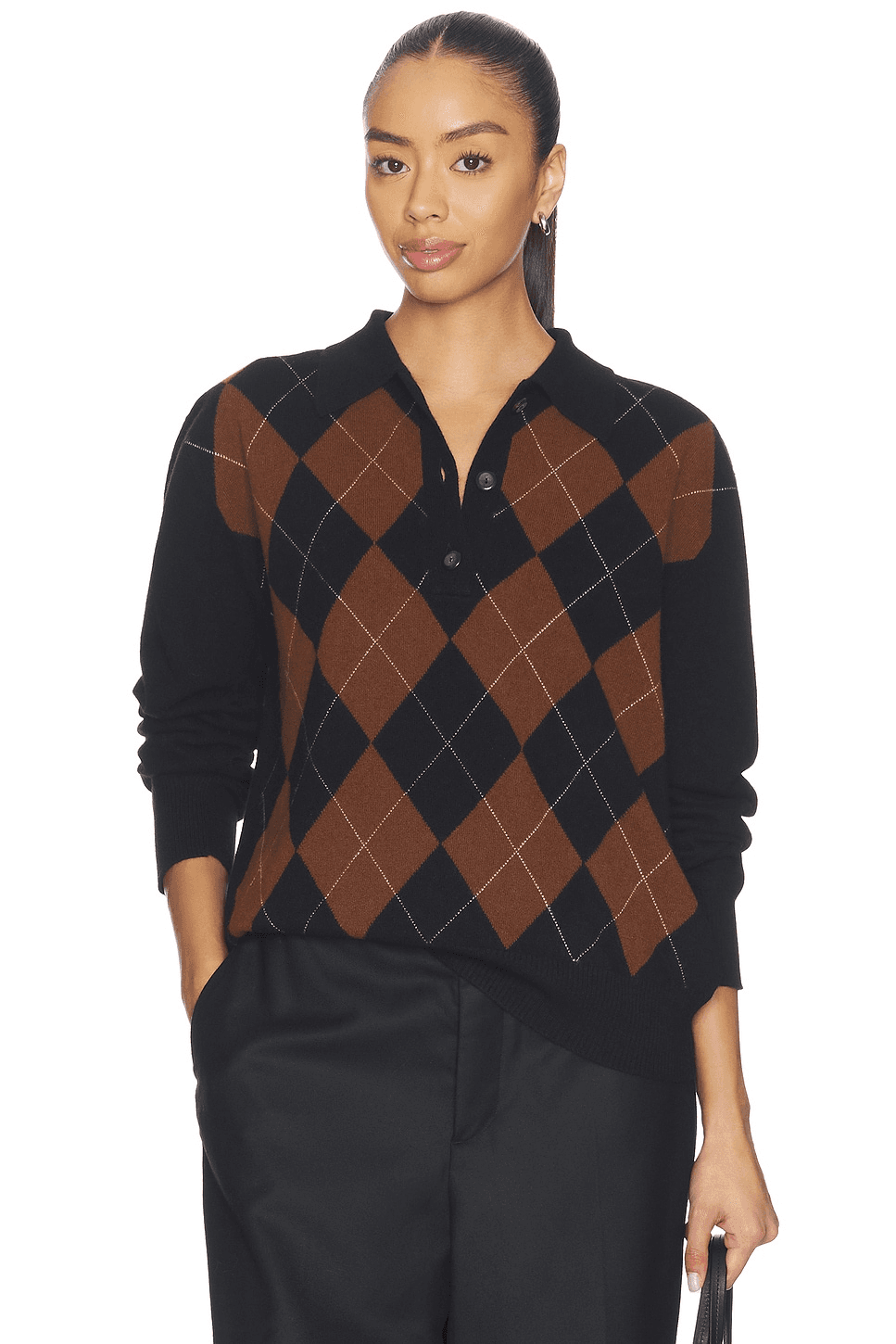 Compact Knitted Check Polo - Image 1